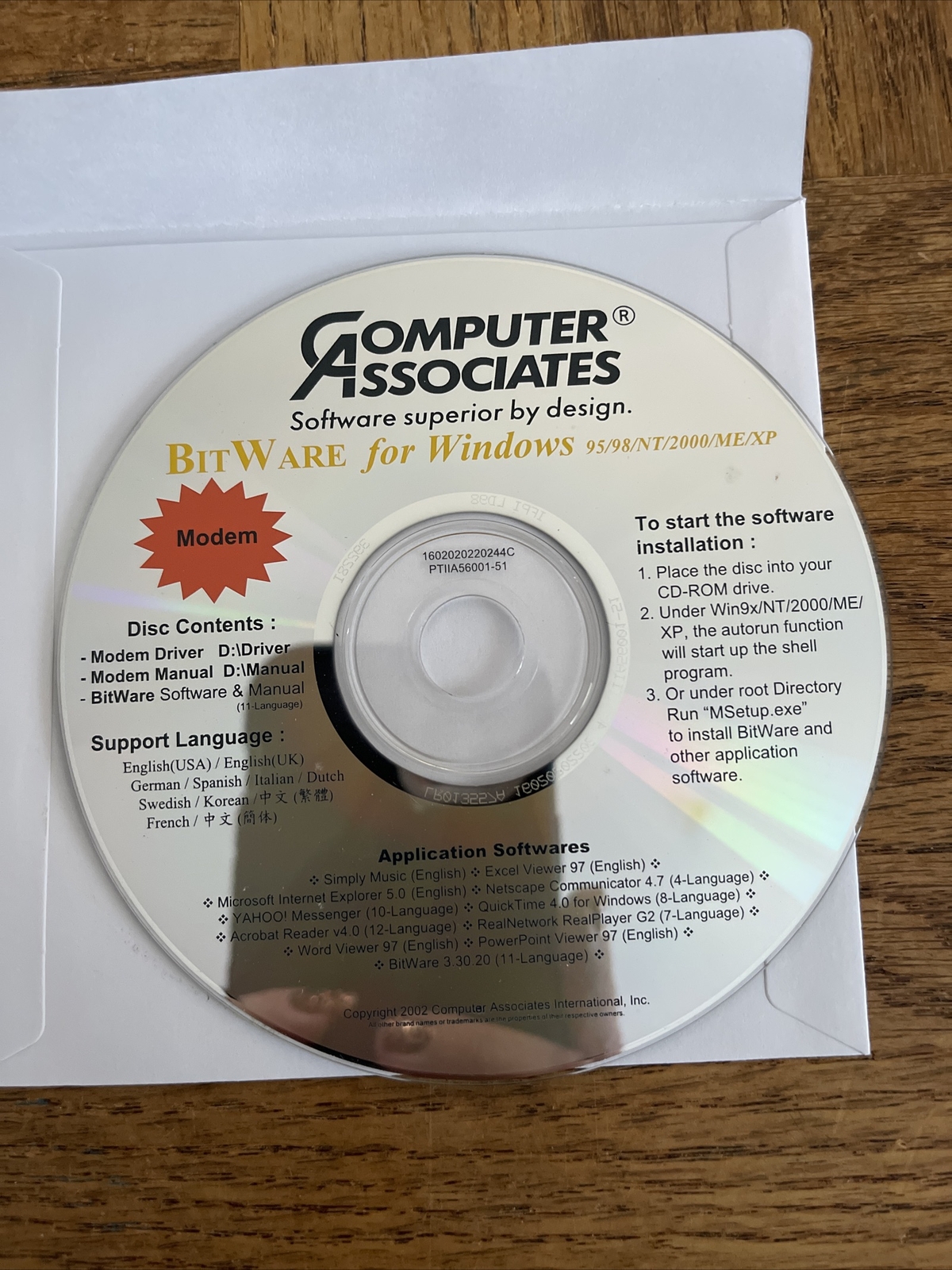 Computer Associates PC Software