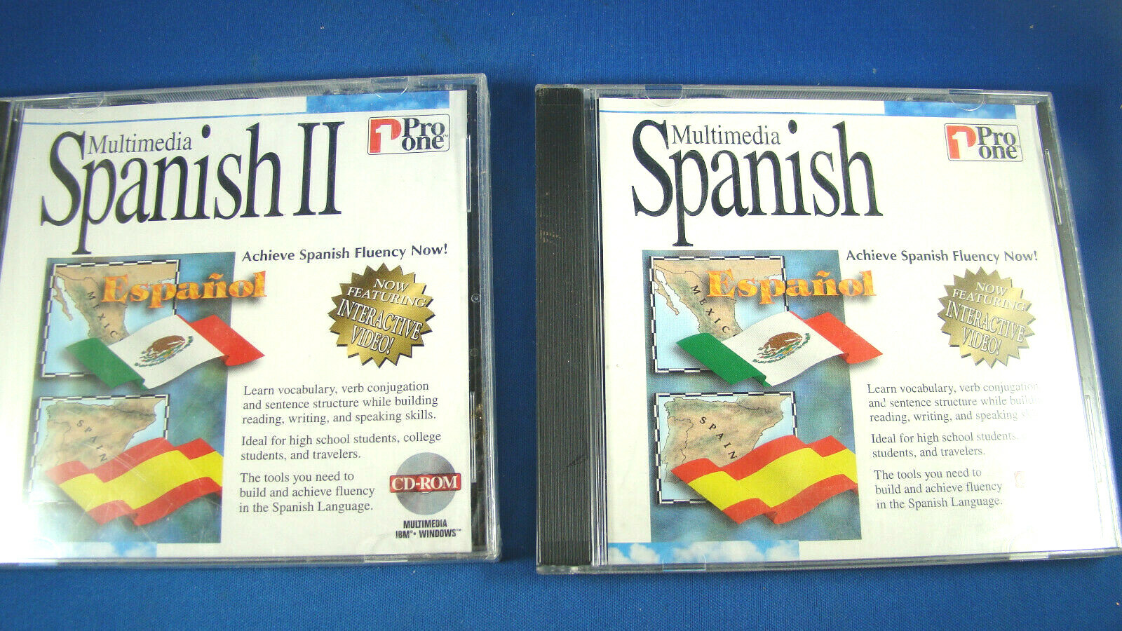 Pro One Spanish I, II, III, IV CD 1996 Multimedia Lot of 4 @G