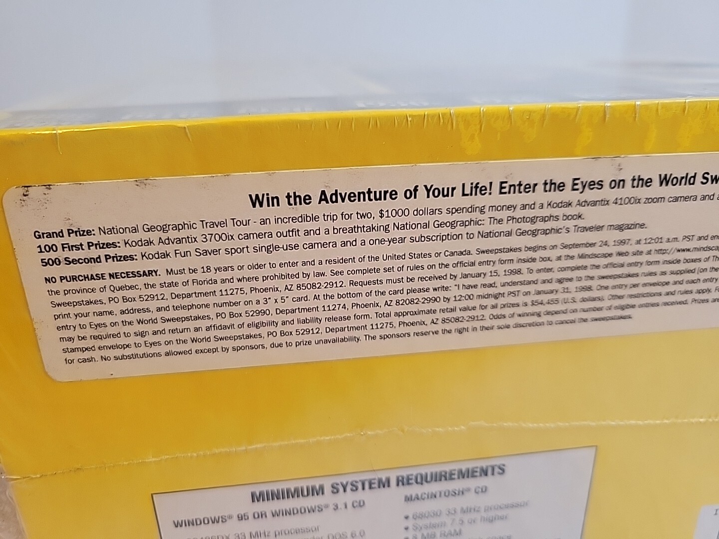 Vtg 1997 National Geographic Complete Sealed CD-ROM 1888-1990 * PC Computer *