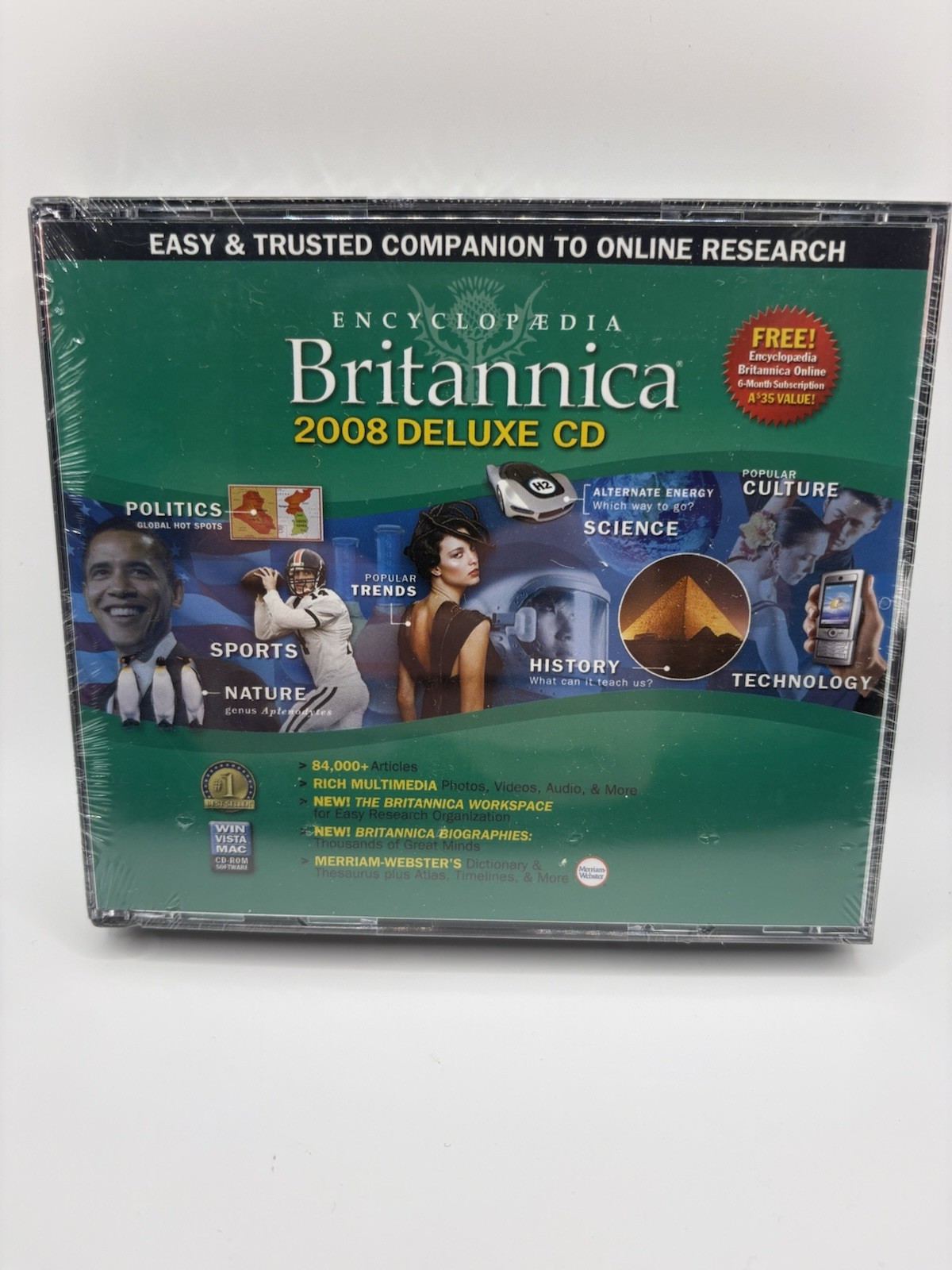 Encyclopaedia Britannica 2008 Deluxe CD 4 Disc Set NEW Sealed Windows Mac