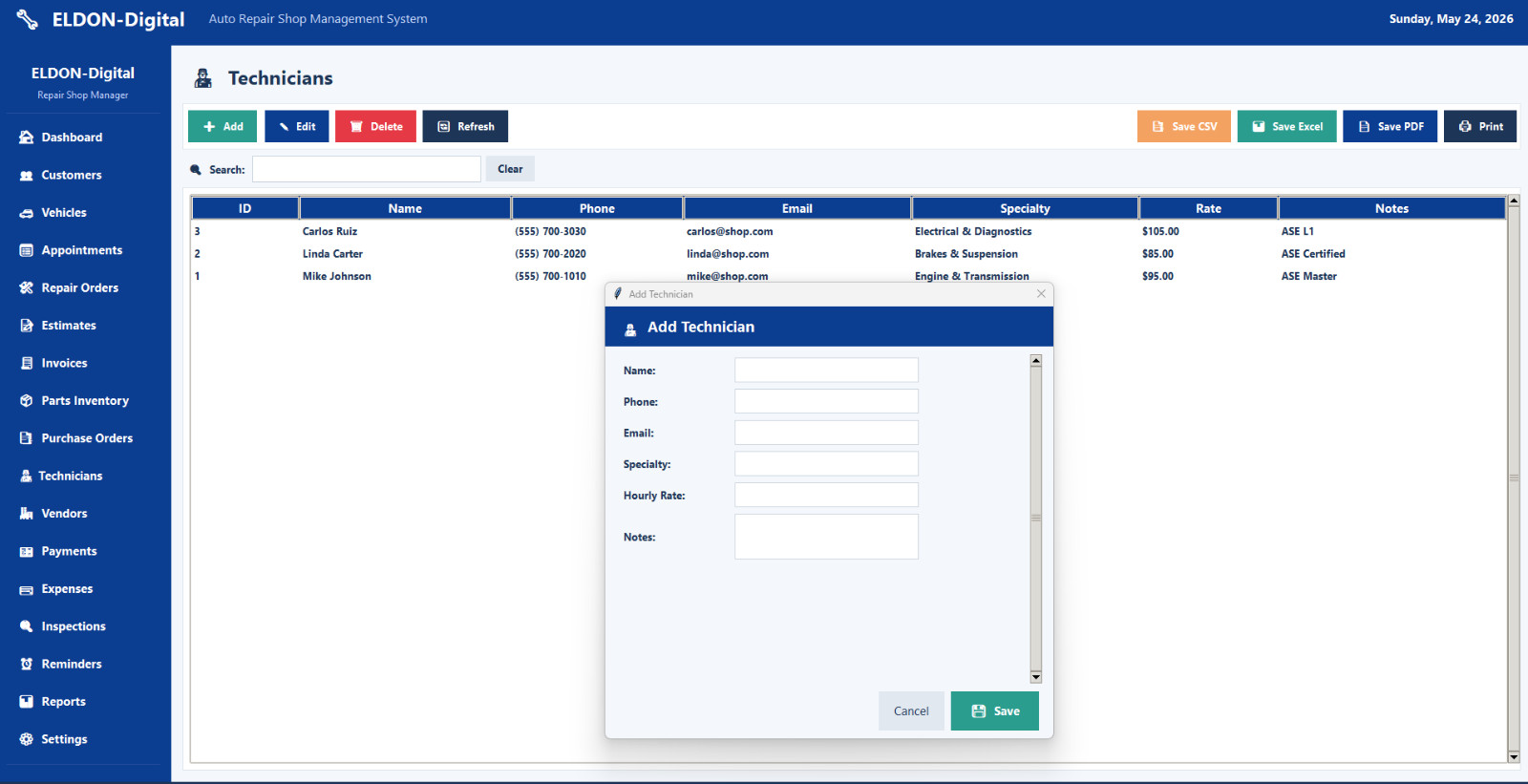 Auto Repair Shop Management Software USB Invoices Estimates Inventory PC MAC