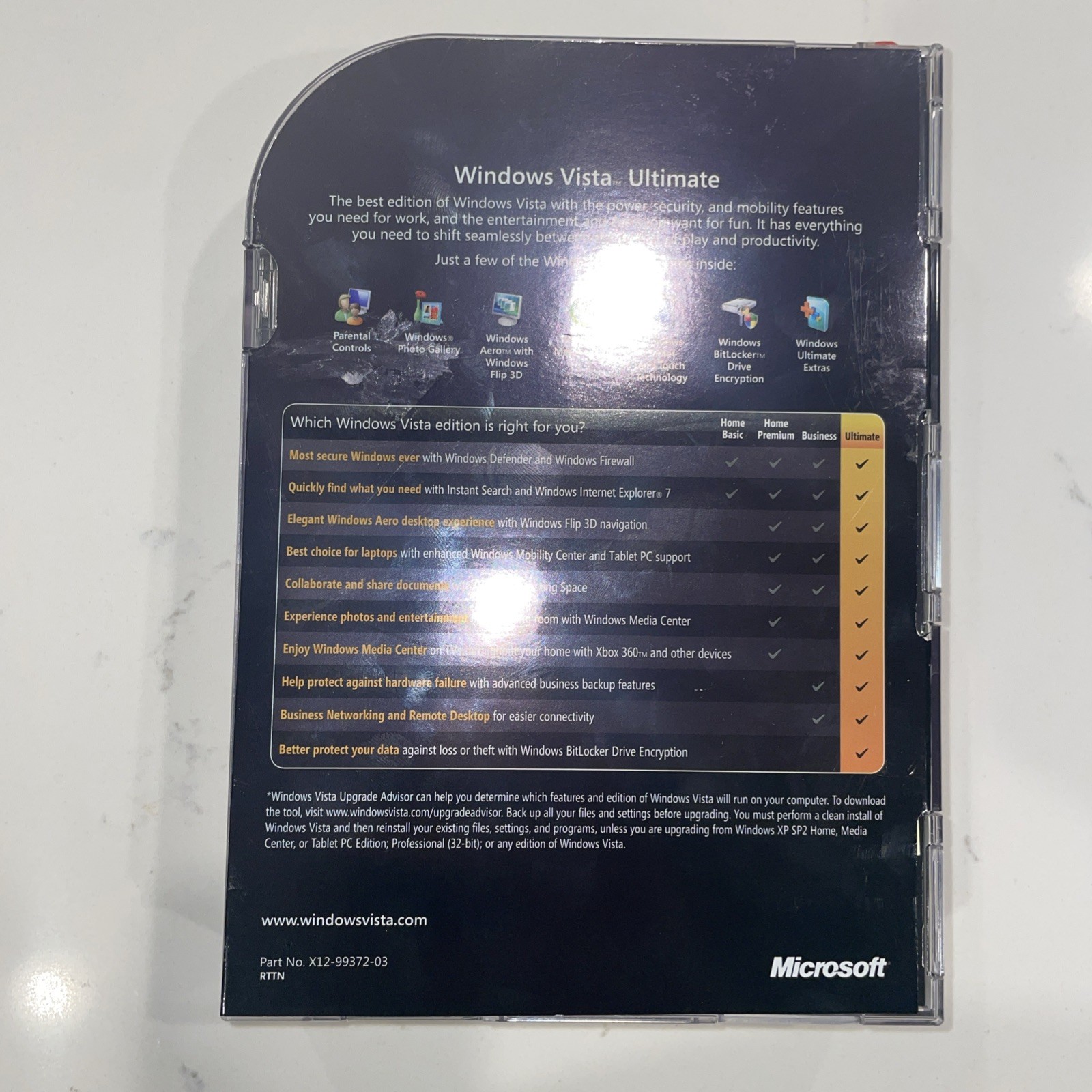 Microsoft Windows Vista Ultimate Upgrade SP1 32 & 64-bit with key Genuine
