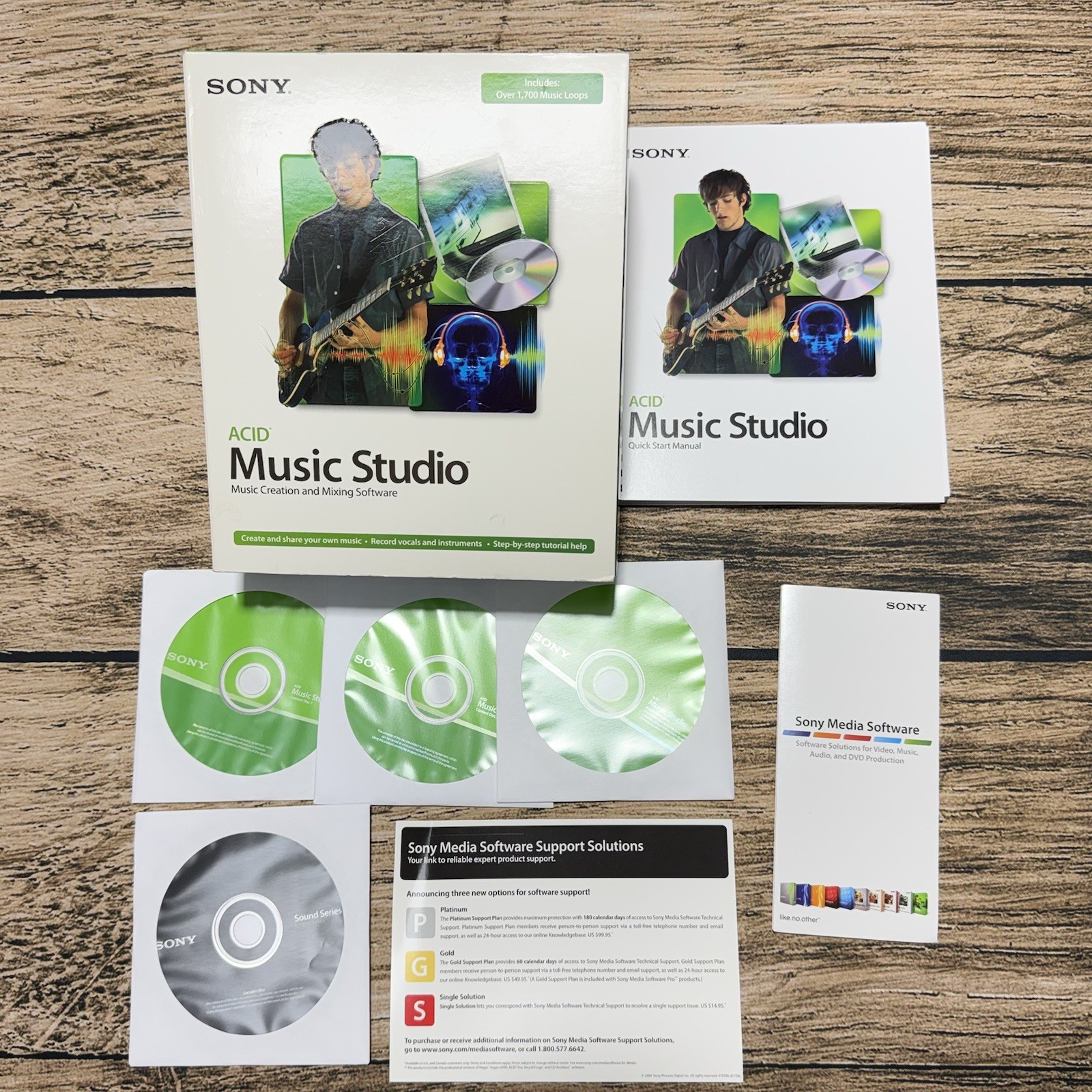 Sony ACID Music Studio 5.0 PC Windows Complete CIB 4 Discs Manual Vintage 2005
