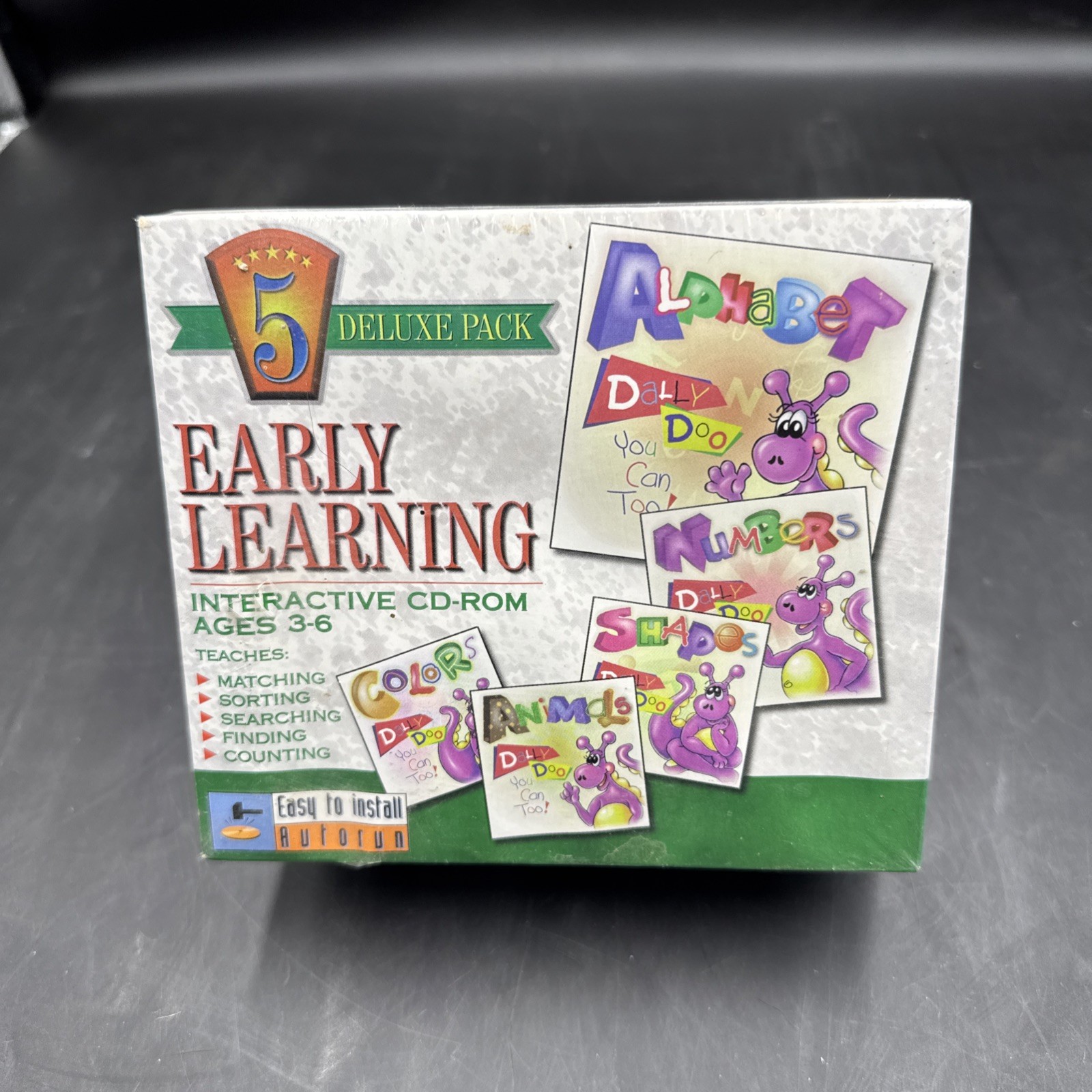 Early Learning Interactive CD-Rom Ages 3-6 5 Deluxe Pack Sealed NOS