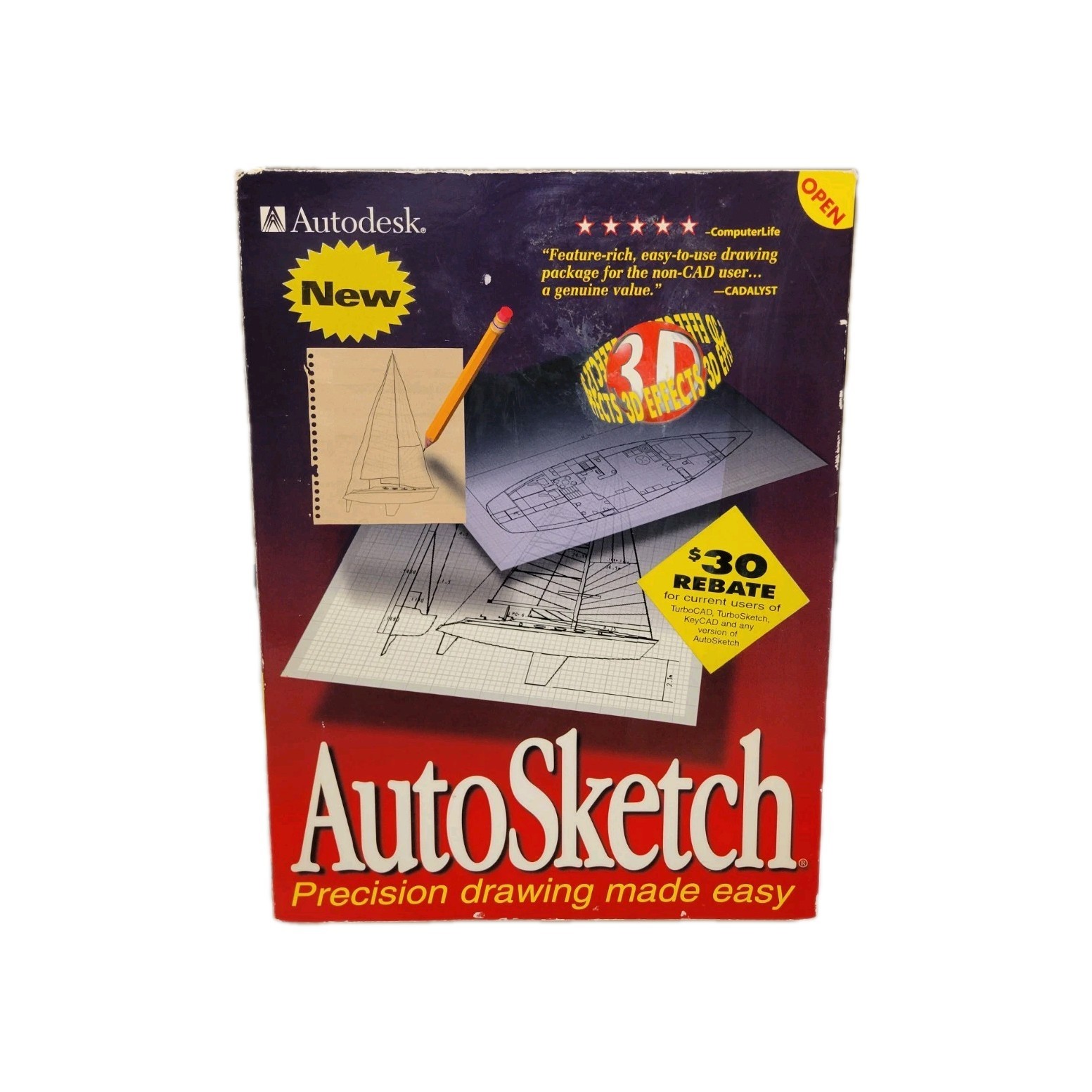 Autodesk AutoSketch LT Software 1997 Symbols 97 Autocad 3D Drawing