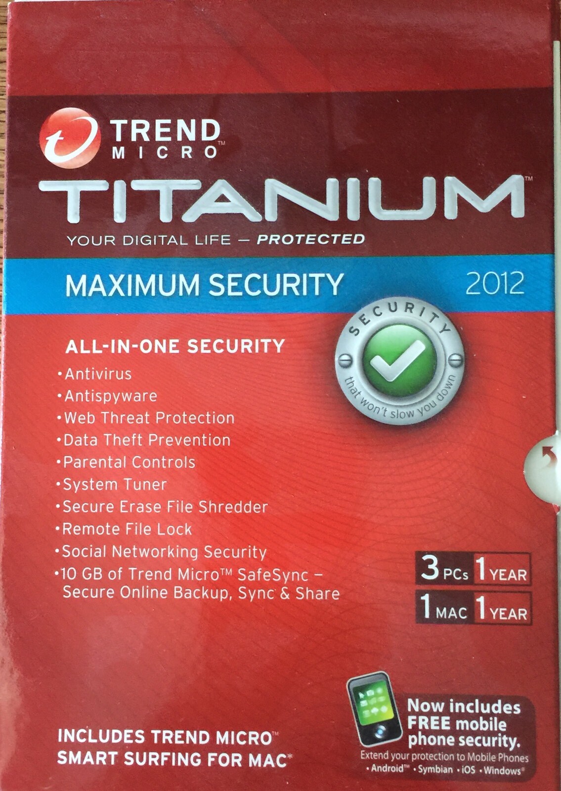 New Trend Micro Titanium Maximum Security 2012 – 3 PCs/1 Mac-1 Year