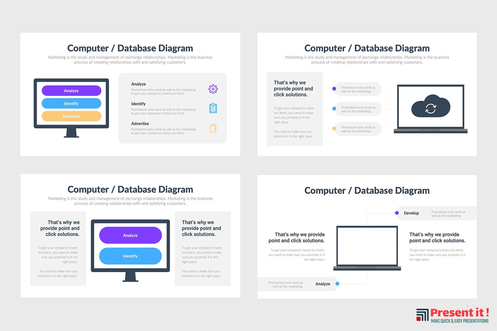 Computer and Database Infographics Template