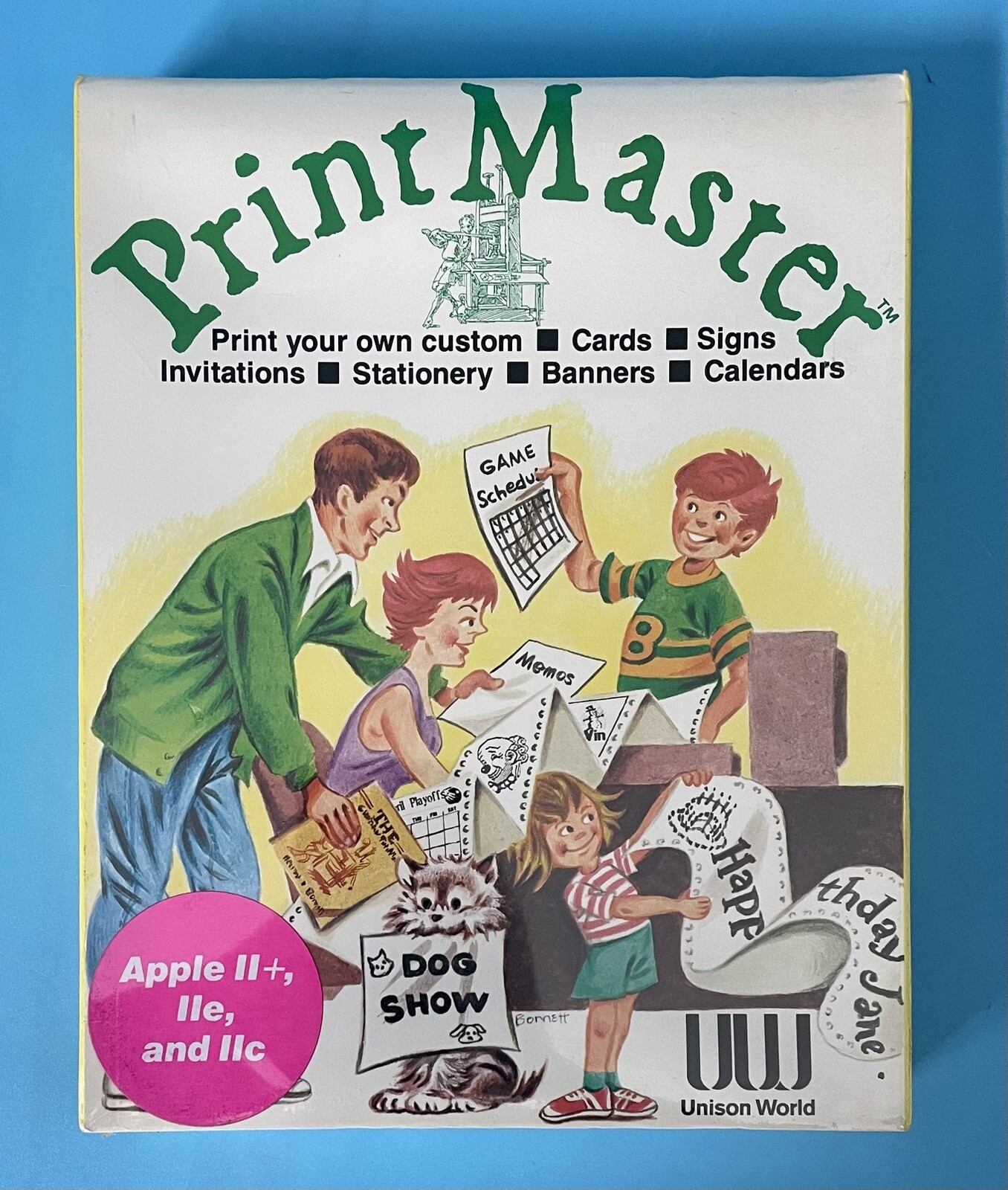 Print Master for Apple II Series — New Factory Sealed — 1985 Unison World