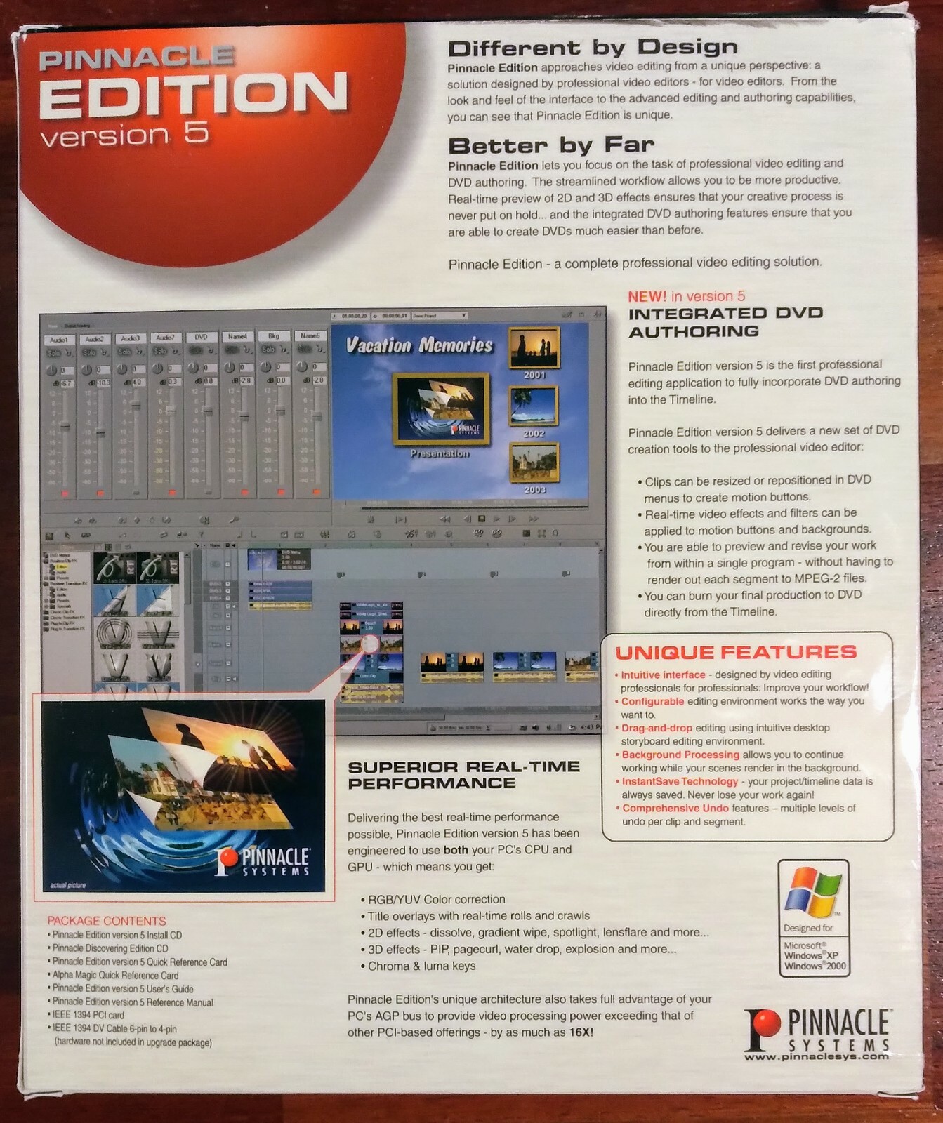 Pinnacle Edition Version 5, Pro Video Editing/DVD Authoring SW w/ Firewire Card