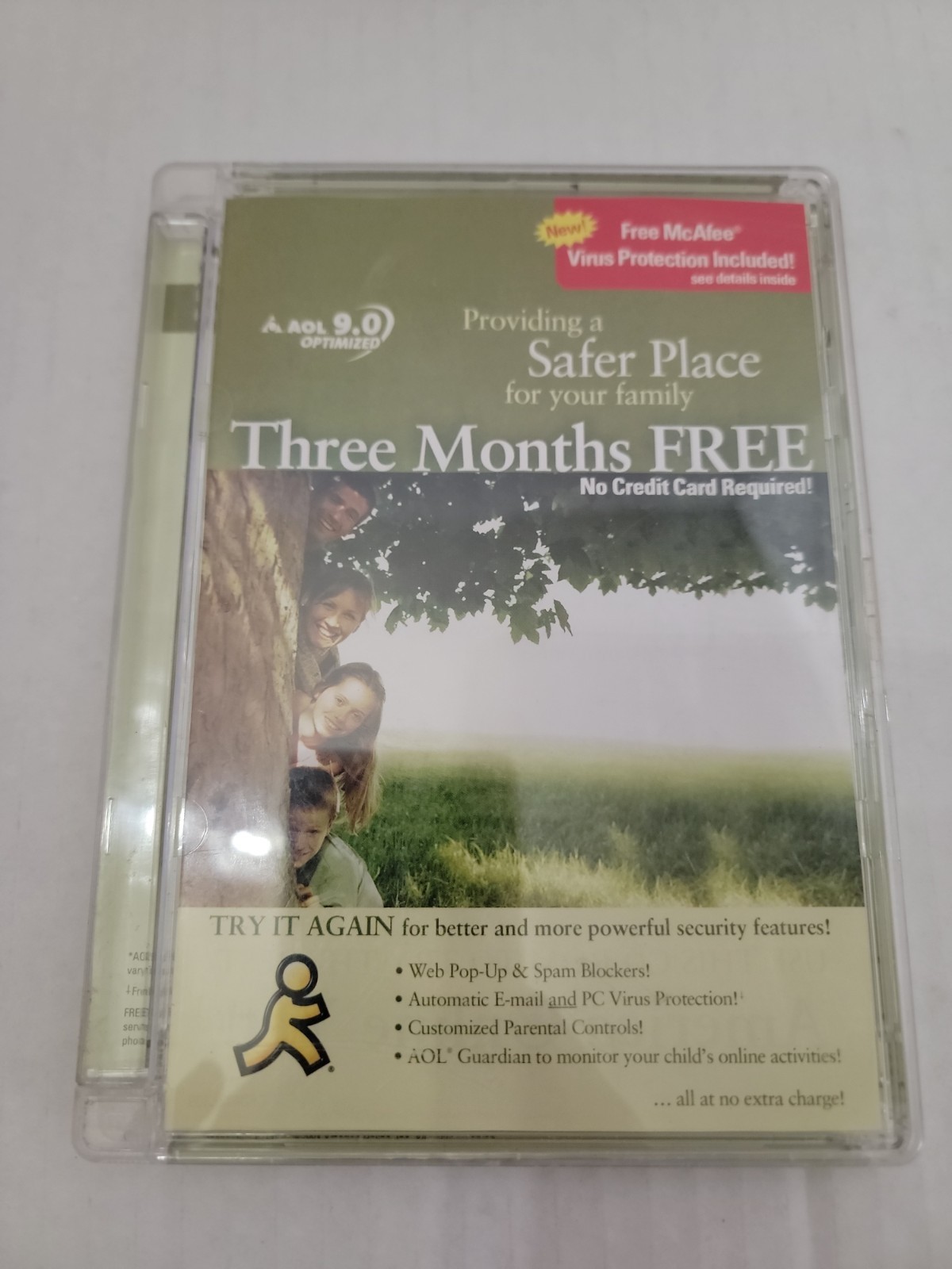 Vintagage AOL 2 Month Free CD McAfee Protection Pop Up Blocker Parental Controls
