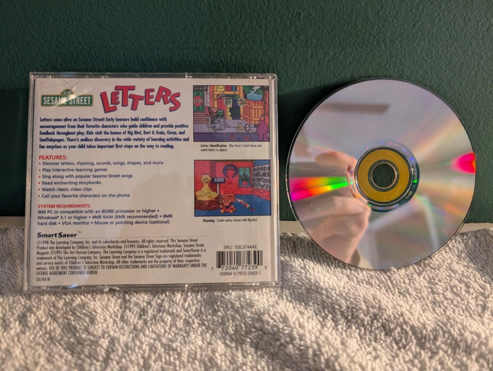 The Learning Company Sesame Street Letters Early Learning CD Windows 3.1/95/98