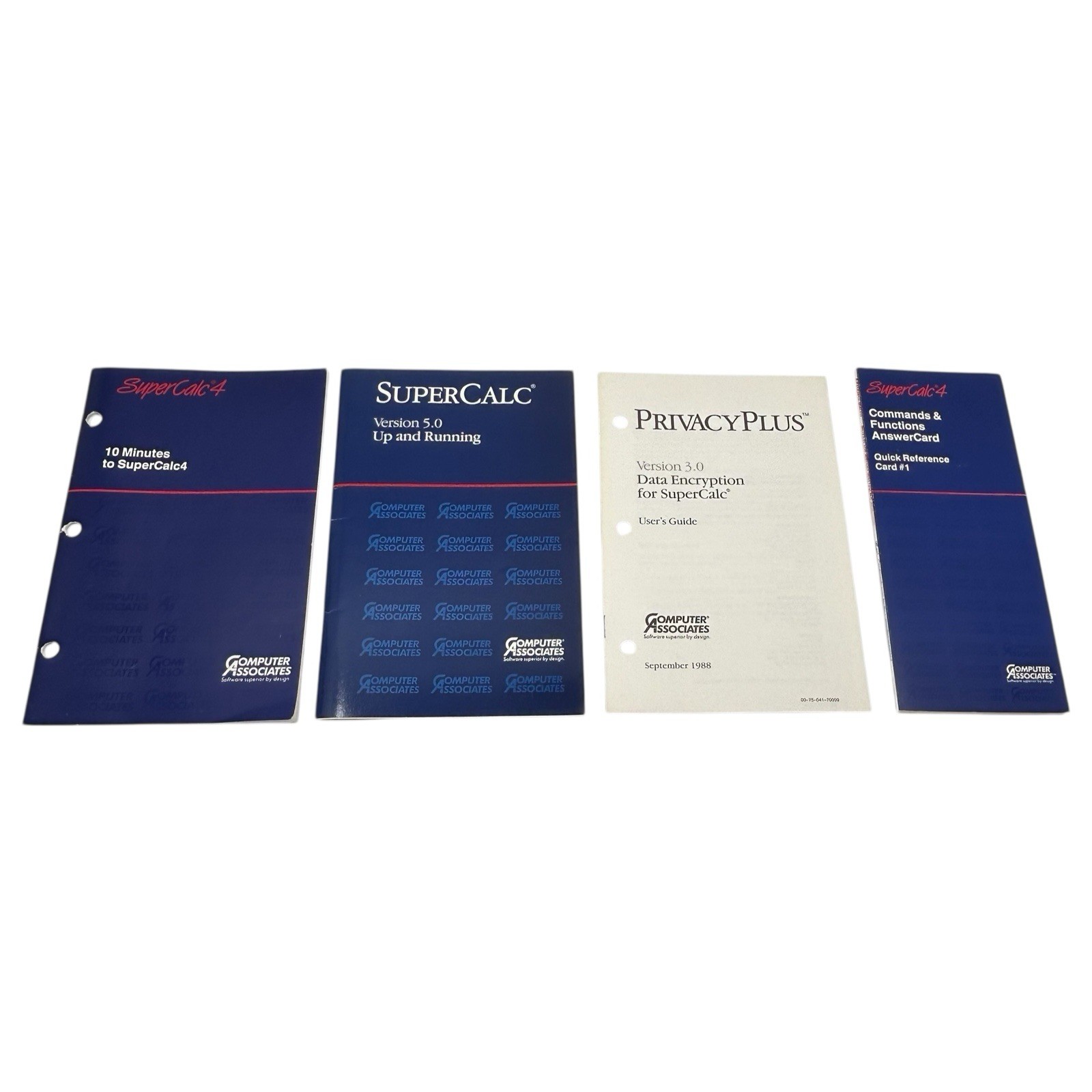 SuperCalc Version 5.0 1988 Computer Associates Complete w/ Guides & 5.25” Disks