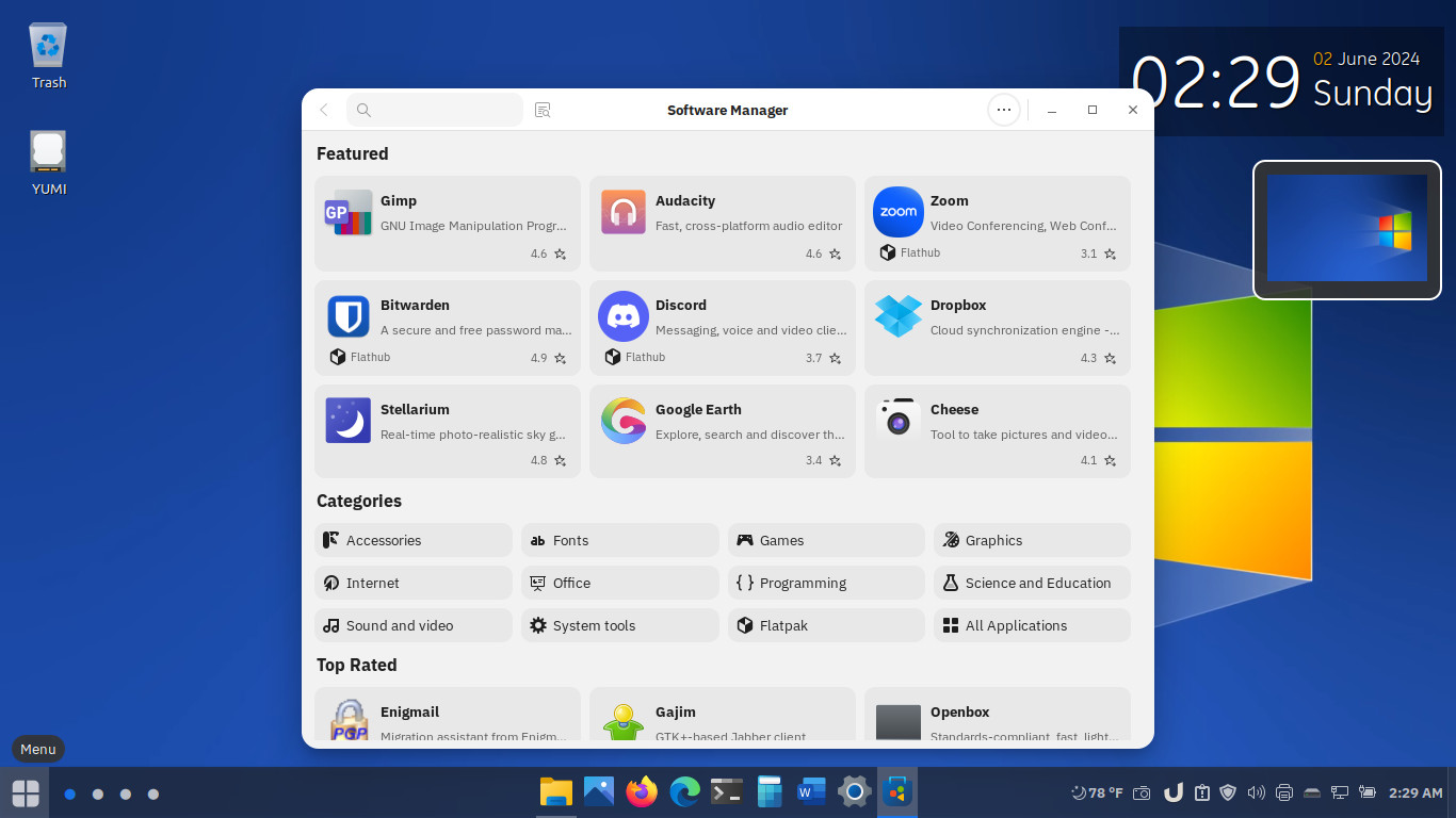 Linux Mint 22 pre-installed 2.5″ 160GB Hard Drive (Windows 10 Look) (2)
