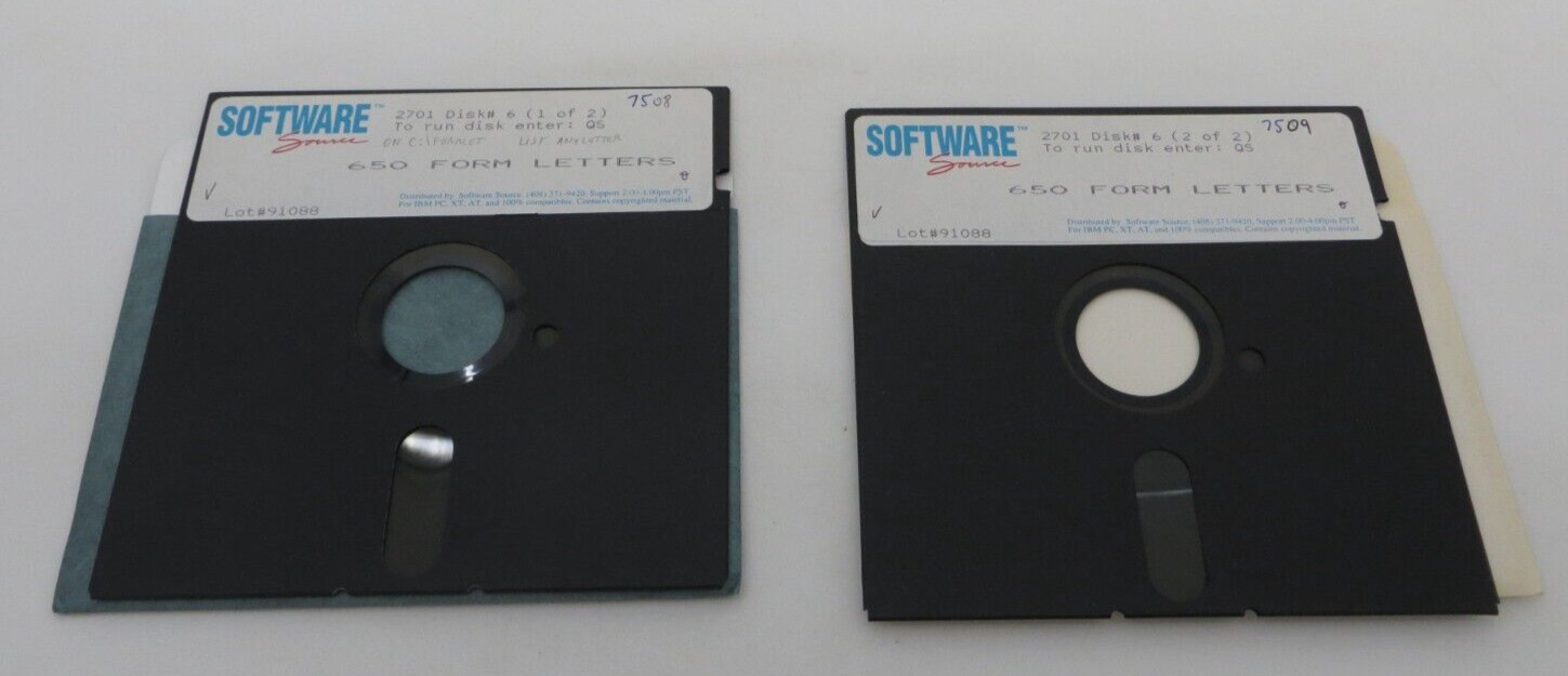 650 FORM LETTERS 5.25″ Floppy Disk Vintage Computer Software Source 2701 #6