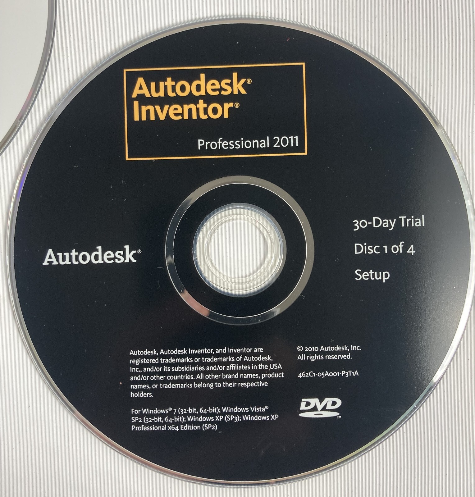Autodesk Inventor Professional 2011 Test-Drive 30 Day Trail Discs Only