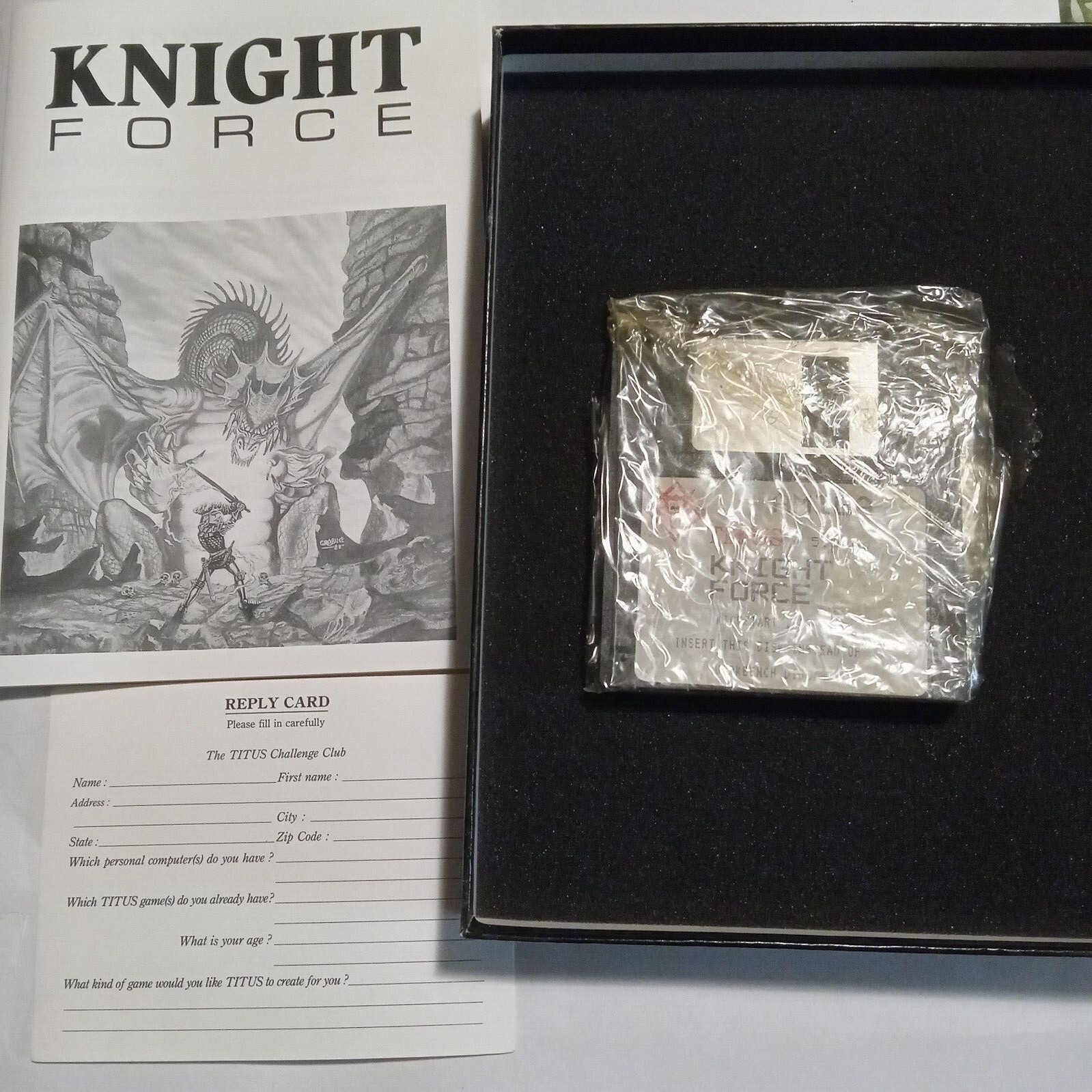 1989 Knight Force Commodore Amiga 512K Disk – Titus RPG Magic