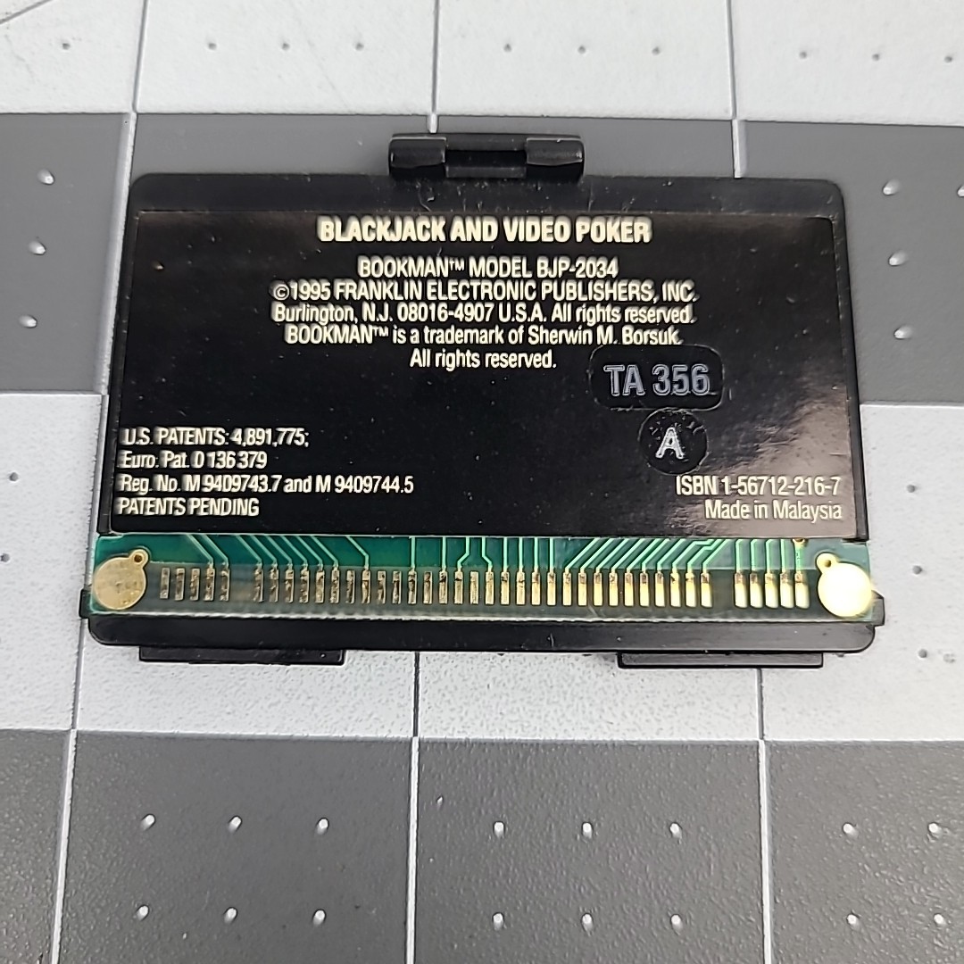 Franklin Bookman Cartridge – Blackjack & Video Poker Bjp-2034