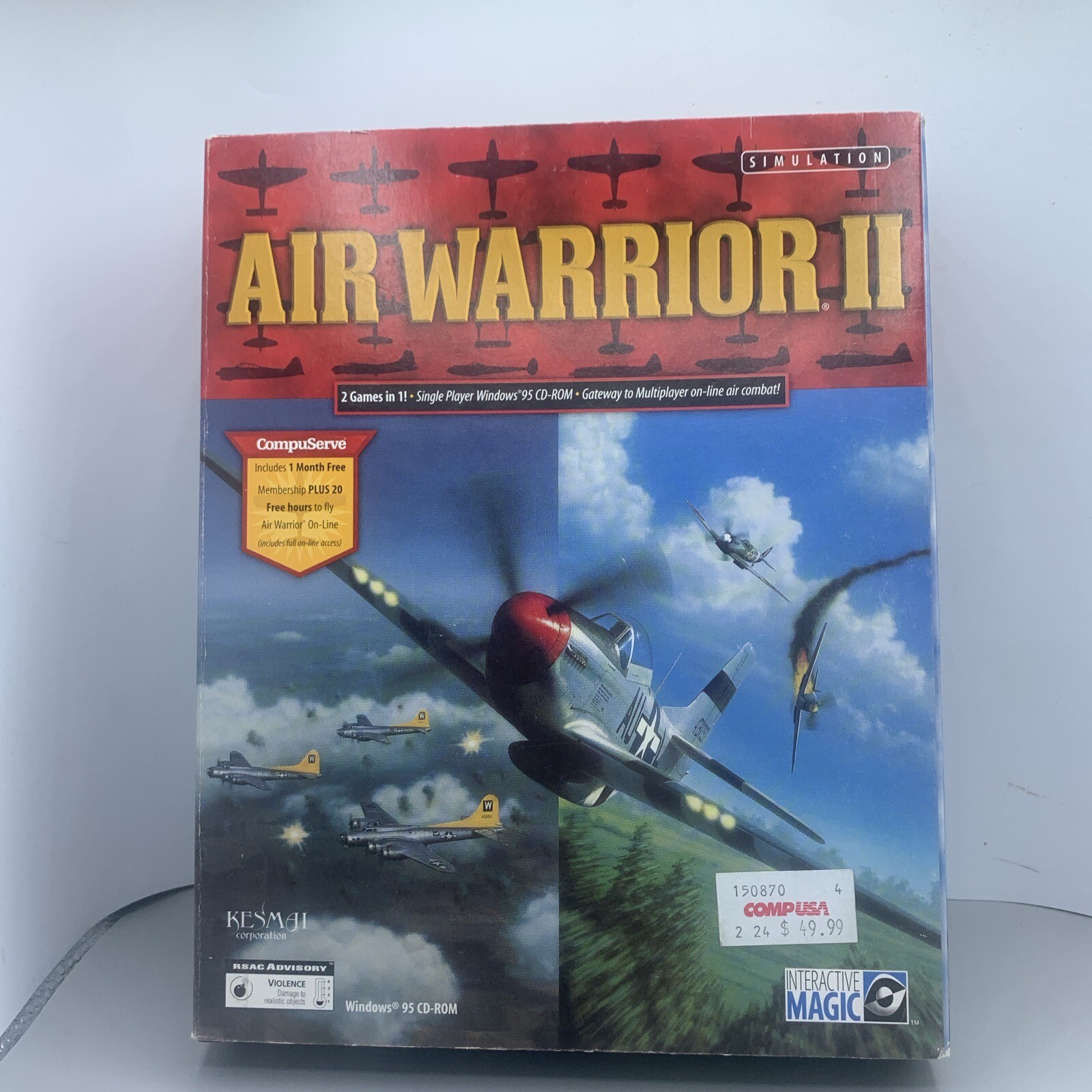 Air Warrior 2 Big Box PC Game Flight Simulator Air Combat CD-ROM Kesmai