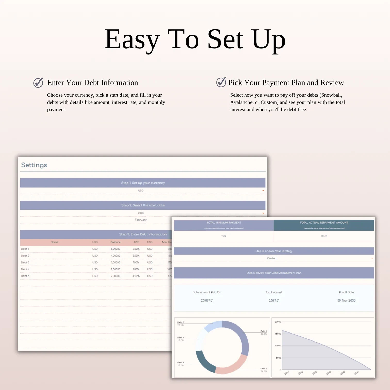 Debt Payoff Tracker Dashboard Template in Excel & Google Sheets