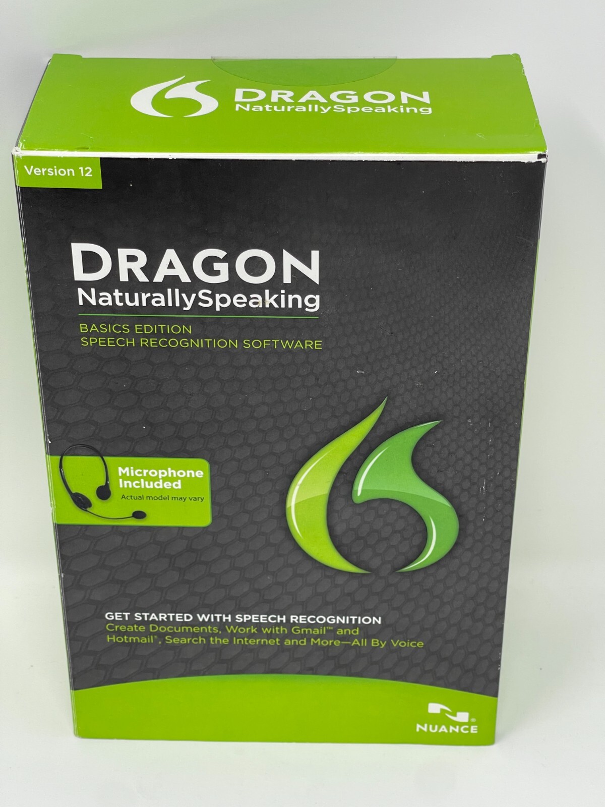 Nuance Dragon NaturallySpeaking 12 Basic Speech Recognition Software App Windows