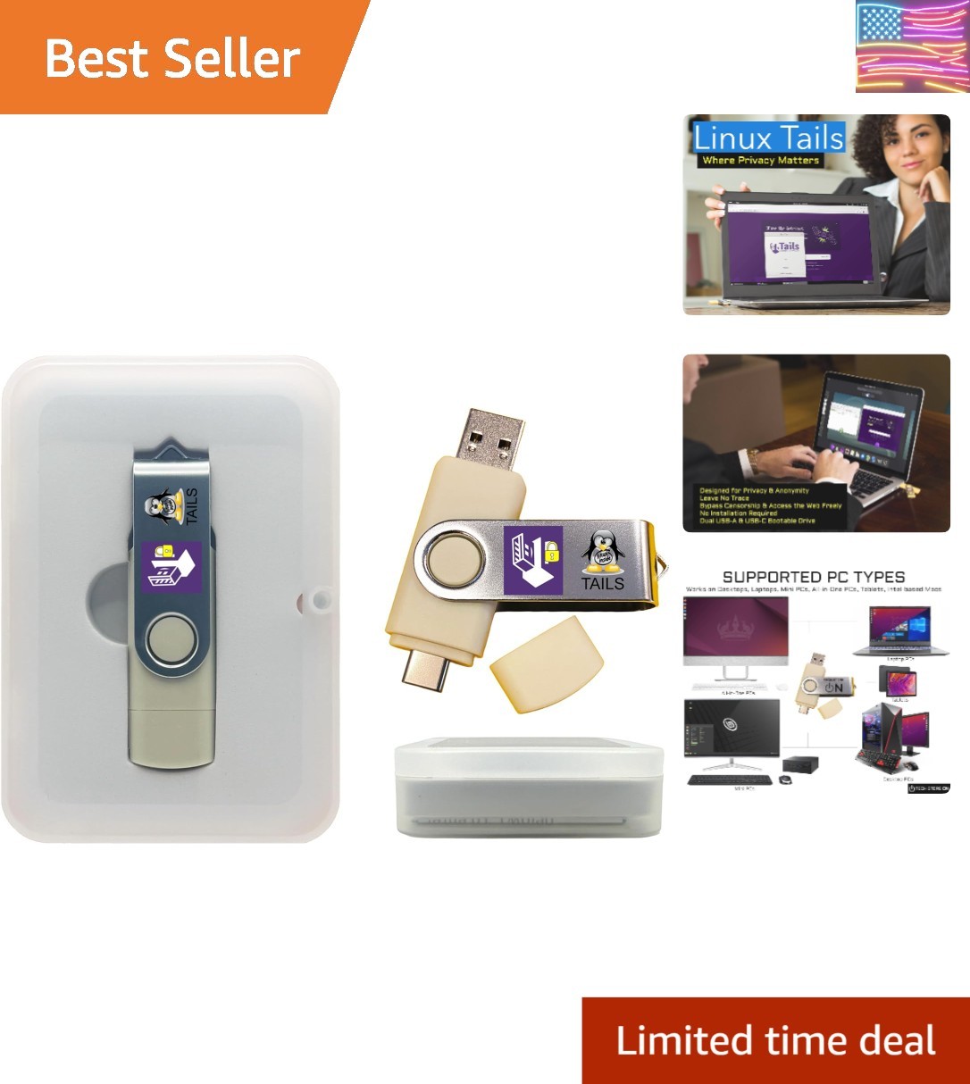 Linux Tails Persistent Bootable USB Flash Drive 32 GB – Anonymous Internet Ac…