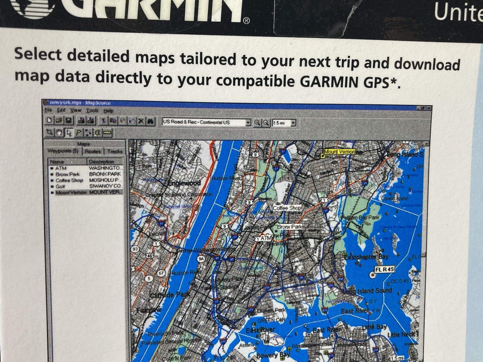 VINTAGE GARMIN MAP SOURCE UNITED STATES Roads & Recreation CD – ROM 2002