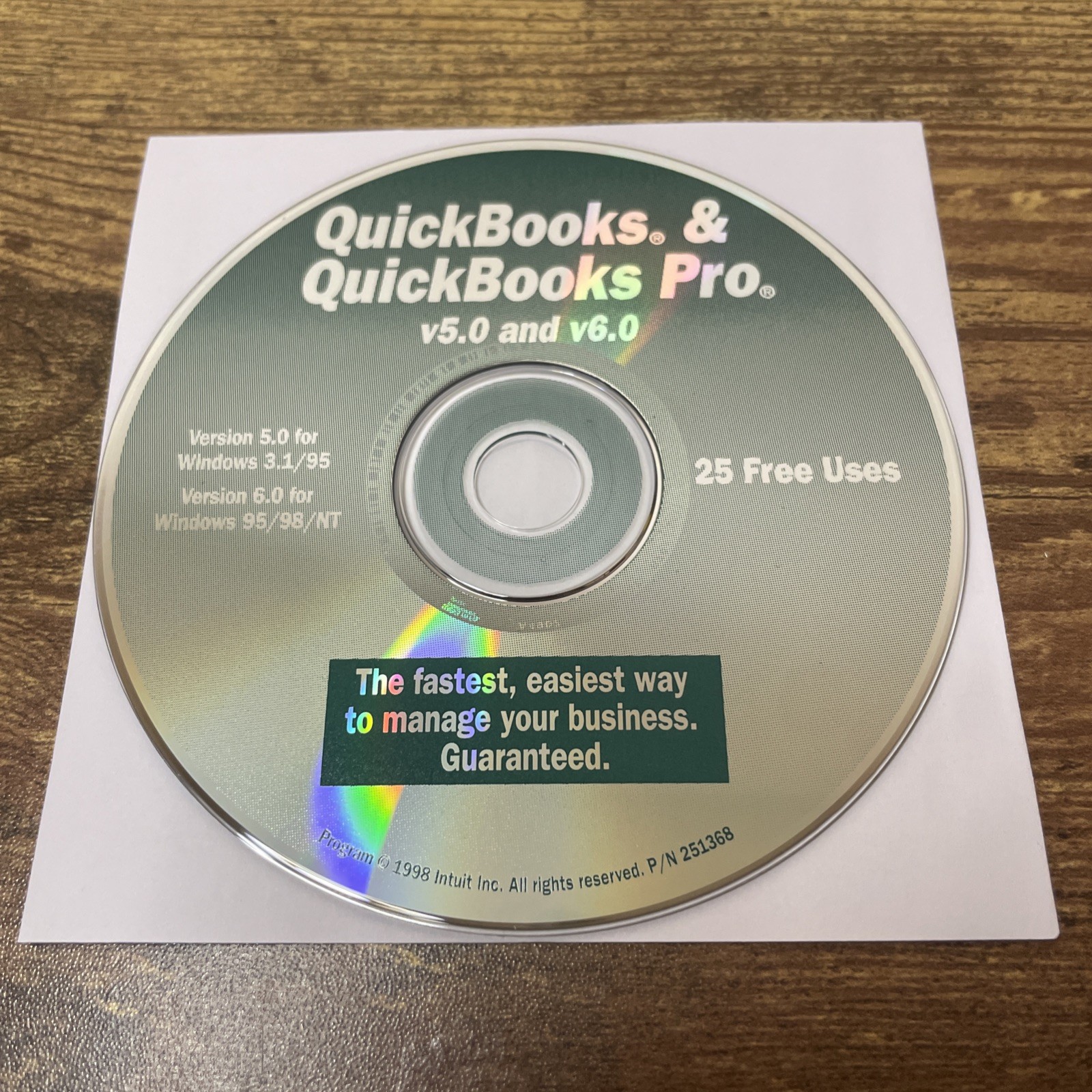 Quickbooks & Quickbooks Pro V5.0 & V6.0 – 1998