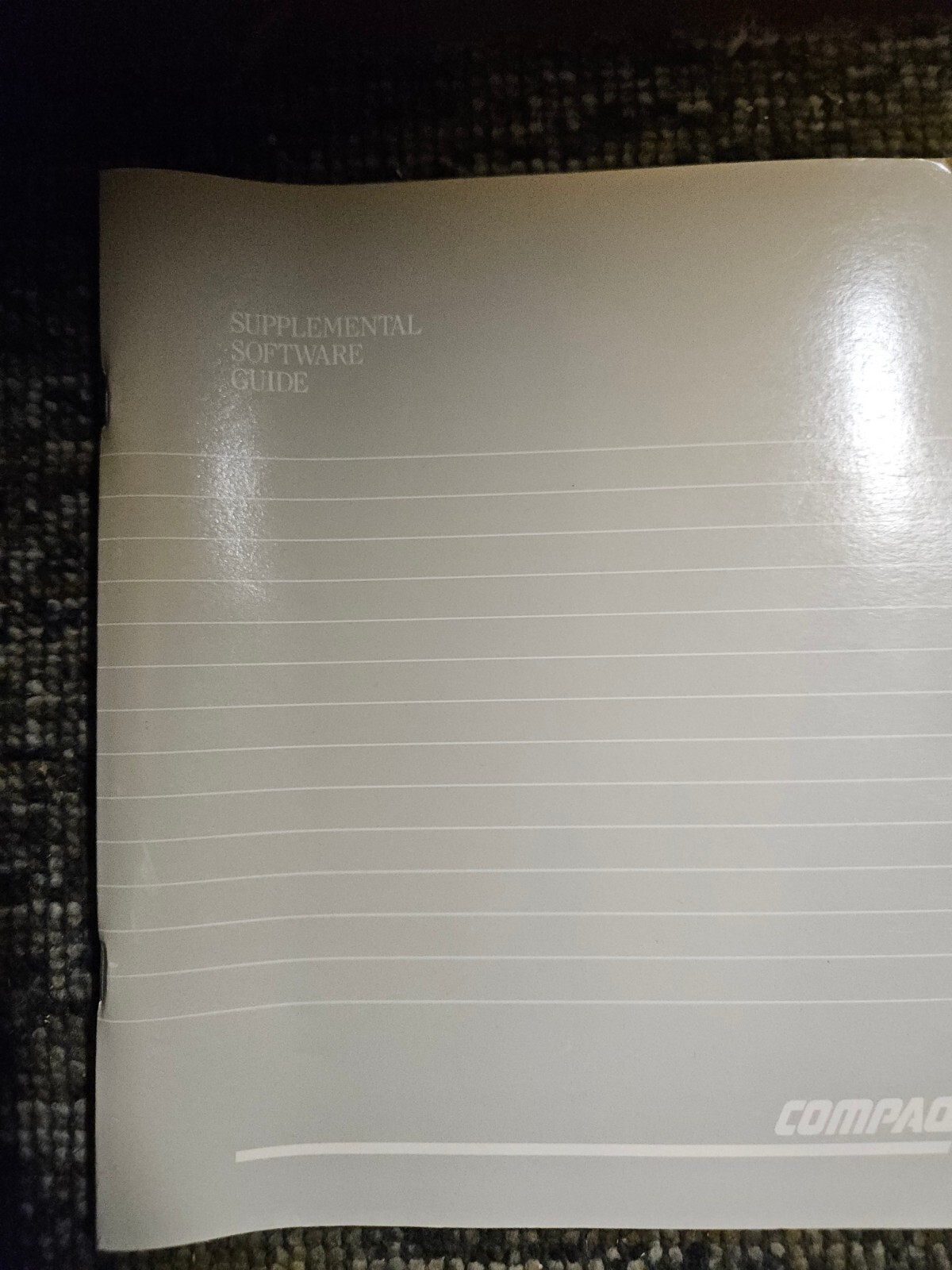 COMPAQ SUPPLEMENTAL SOFTWARE GUIDE Manual