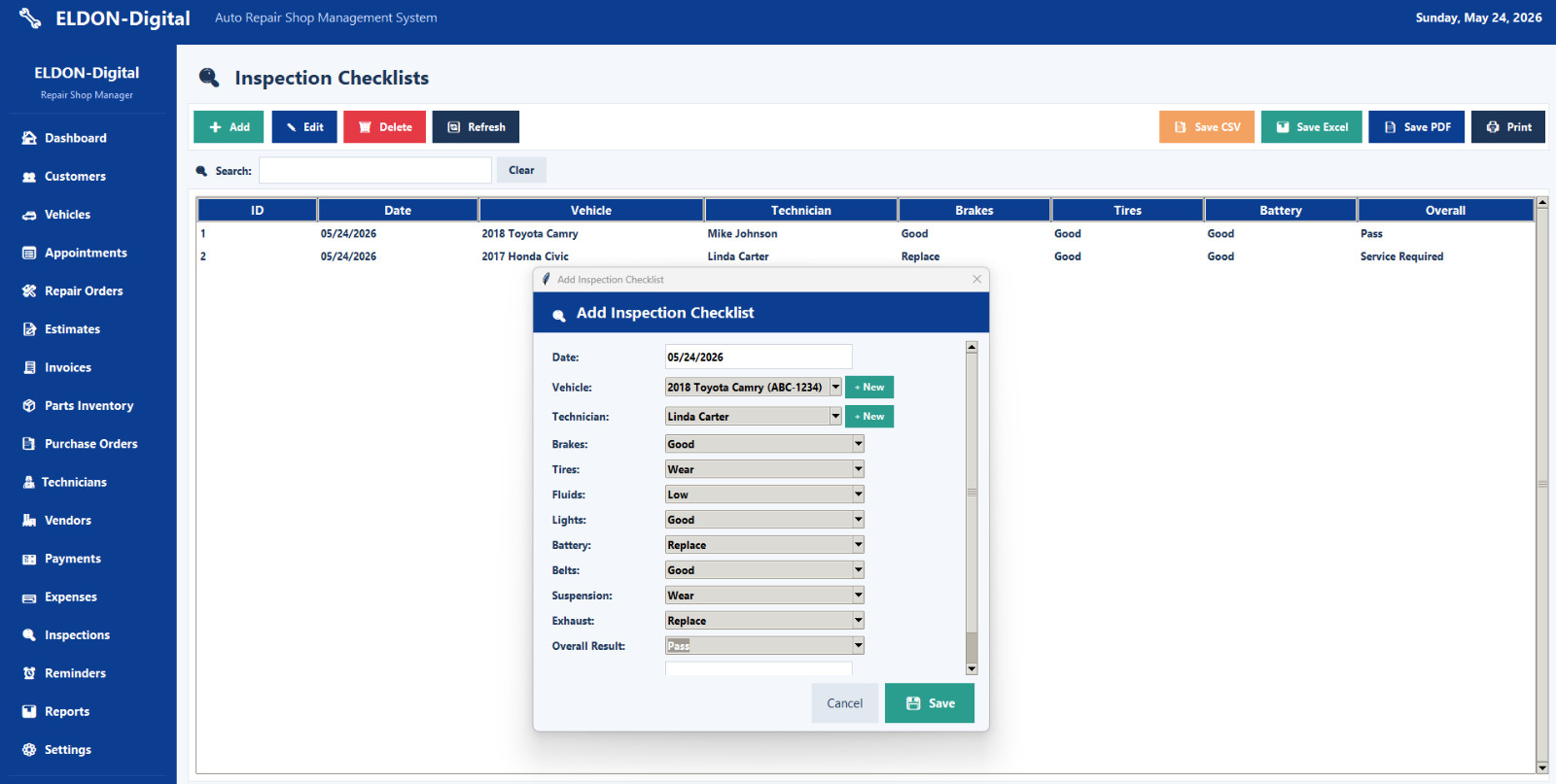 Auto Repair Shop Management Software USB Invoices Estimates Inventory PC MAC