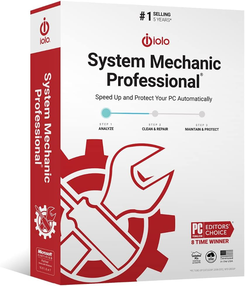 Iolo – System Mechanic Pro, Computer Cleaner for Windows, Blocks Viruses and Spy