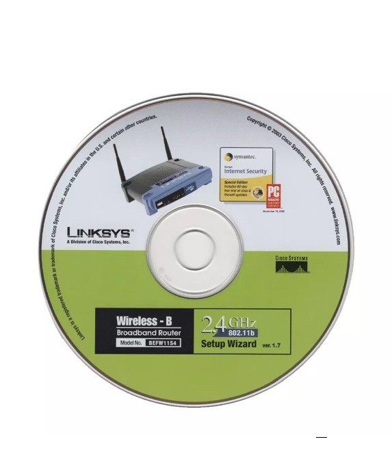 Linksys Wireless – B Broadband Router Model No. BEFW11S4 2.4GHz Setup Wizard 1.7
