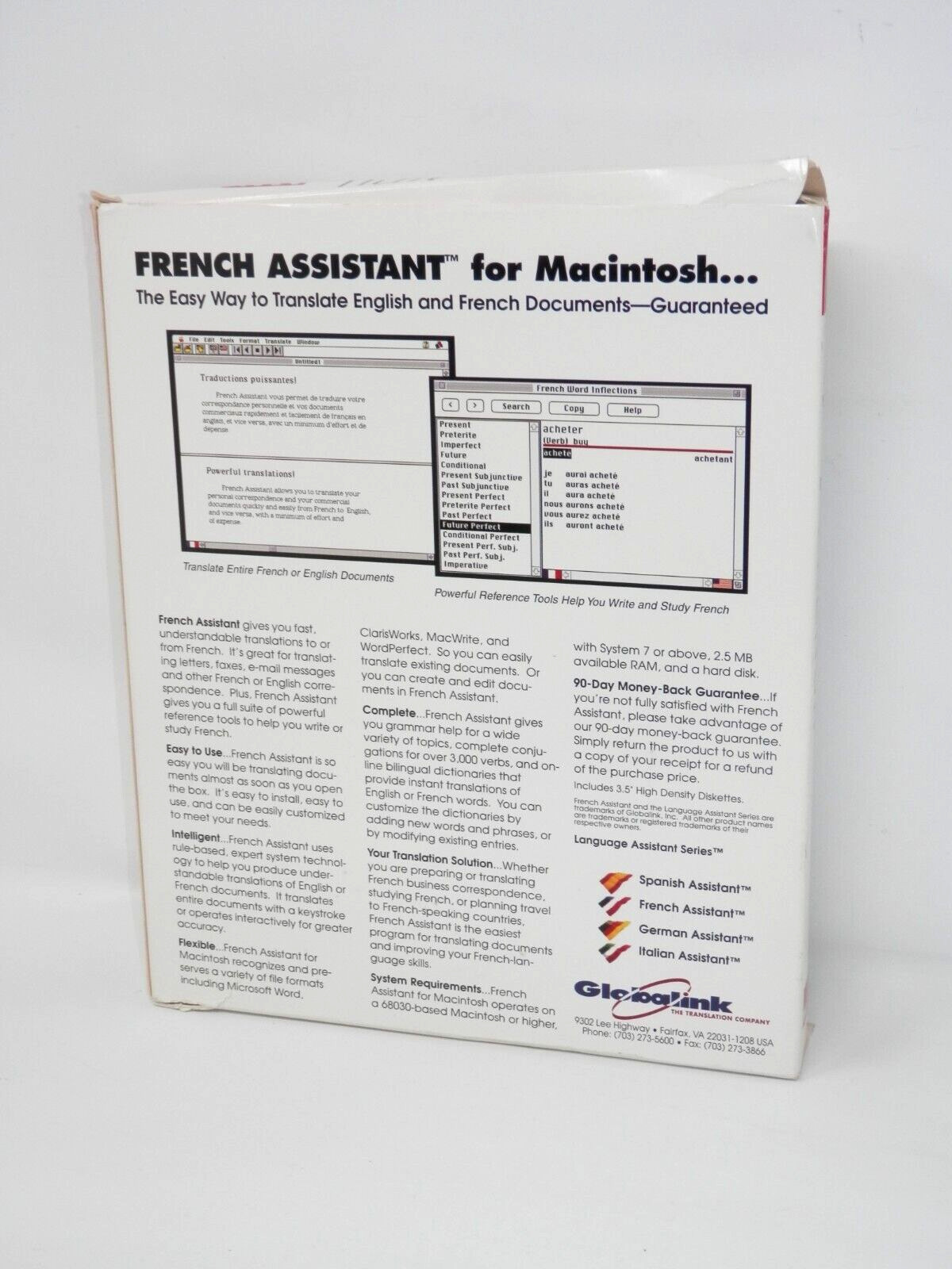 French Assistant Translation Software for MAC 3.5″ Floppy Translate to English