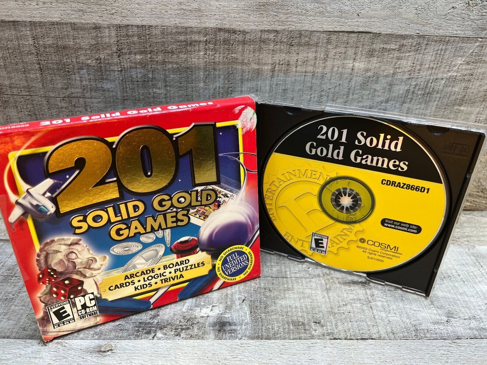 201 Solid Gold Games PC CD-ROM GAMES slots/board games/card & dice/trivia/puzzle