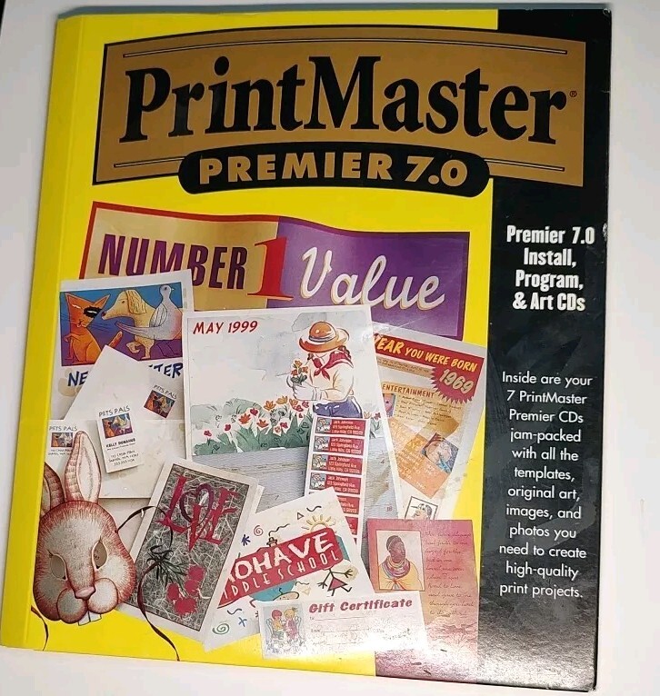Vintage Print Master Premier 7.0 Win 95/NT Flawed Cover