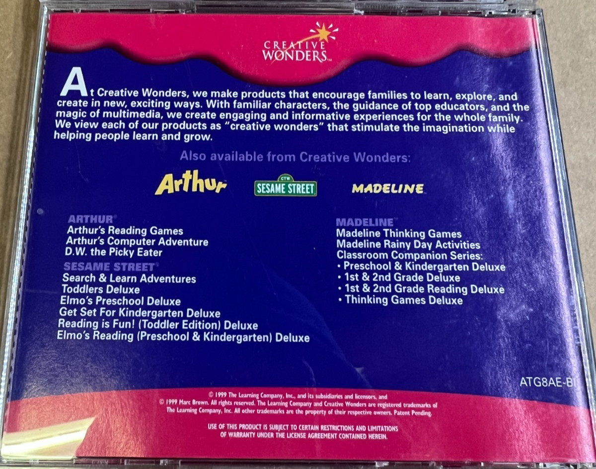 educational adventure cd roms Windows ARTHUR’S Reading Thinking Games