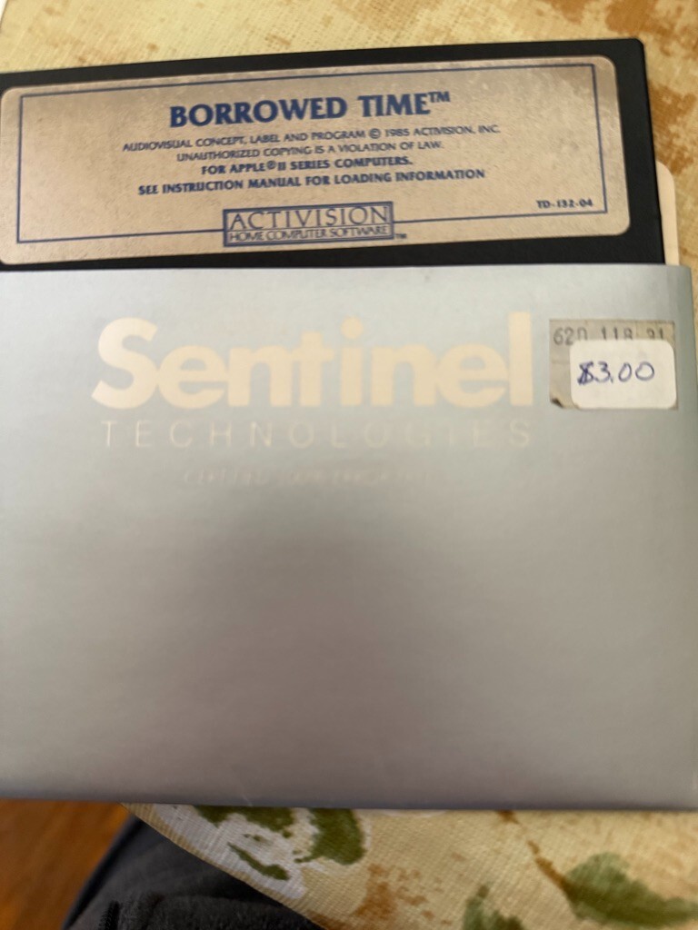 Apple 5.25 Software – BORROWED TIME by Activision – tested on Apple 2c