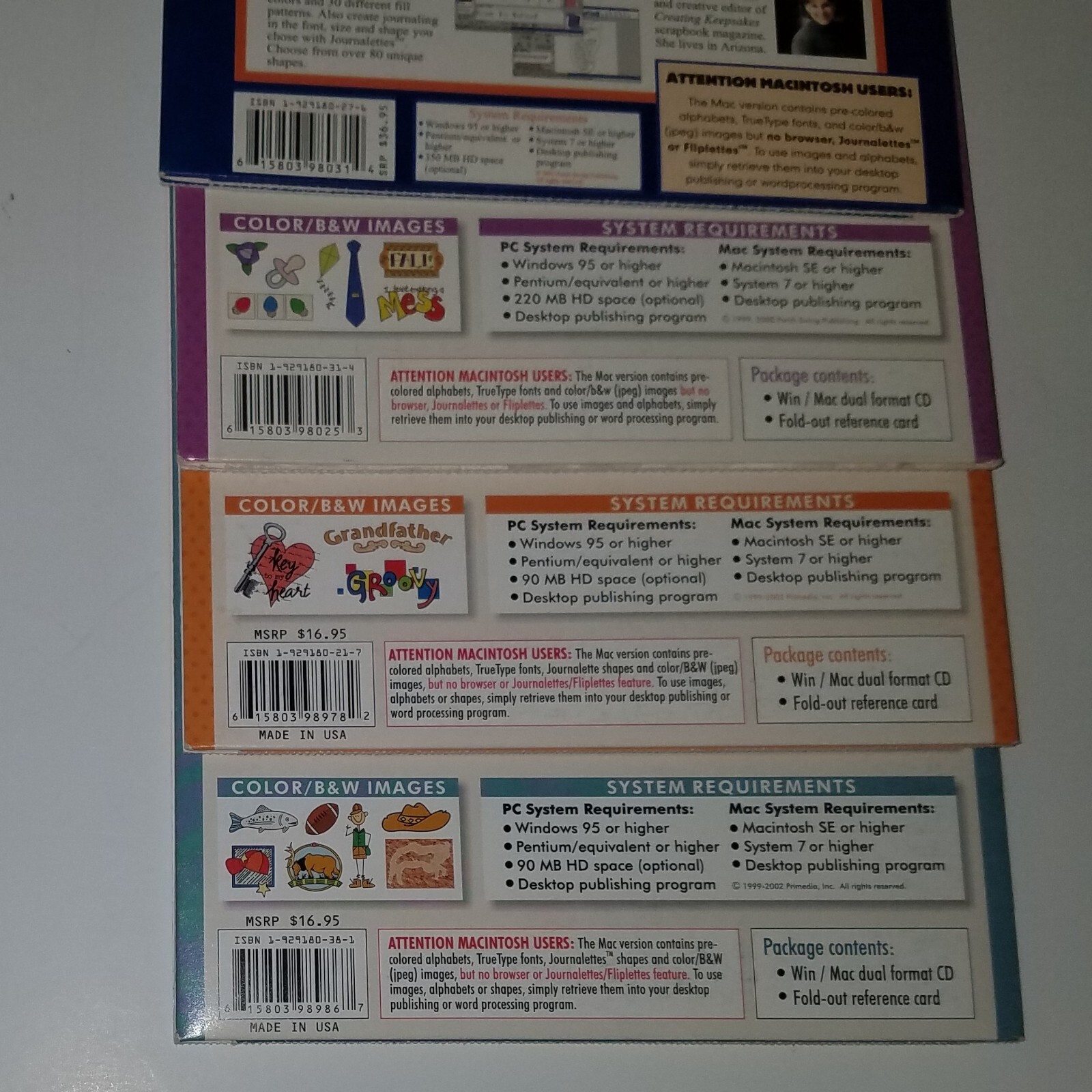 Creating Keepsakes Creative Lettering Win/Mac CD-ROM Lot Sports Outdoors Fonts