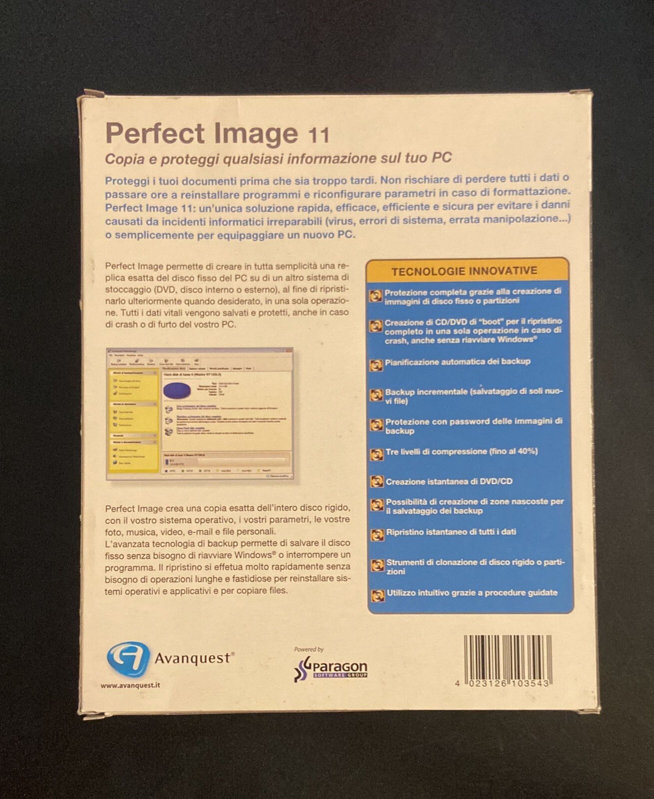 PERFECT IMAGE 11 SOFTWARE IN ITALIAN AVANQUEST COMPARISON new
