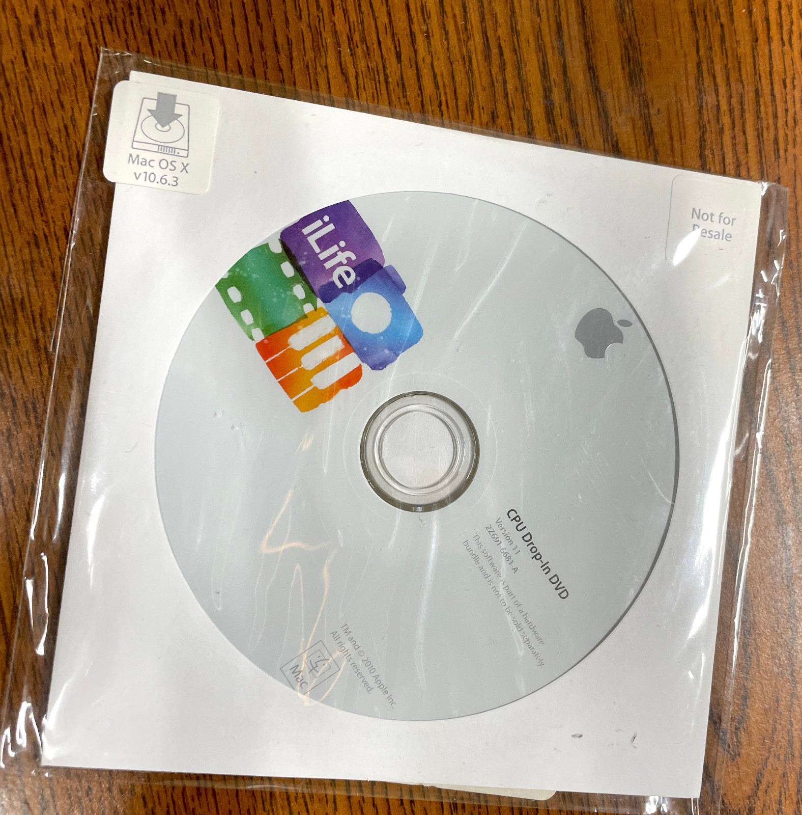Vintage Apple- iLife Version 11, 2010 install DVD – NEW