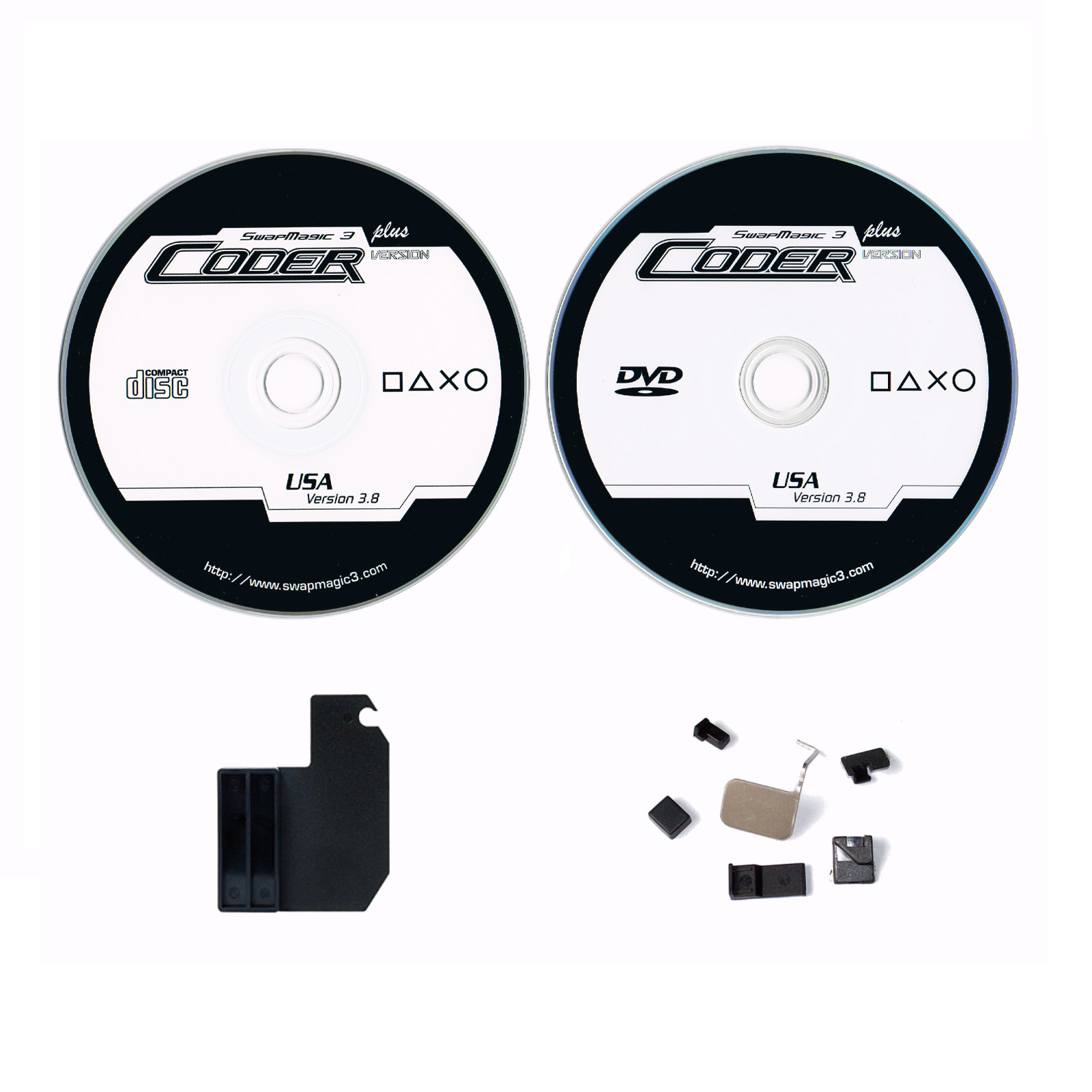 SwapMagic 3.8 Coder USA DVD CD set with Slide Tool Magic Switch PS2 Swap Magic