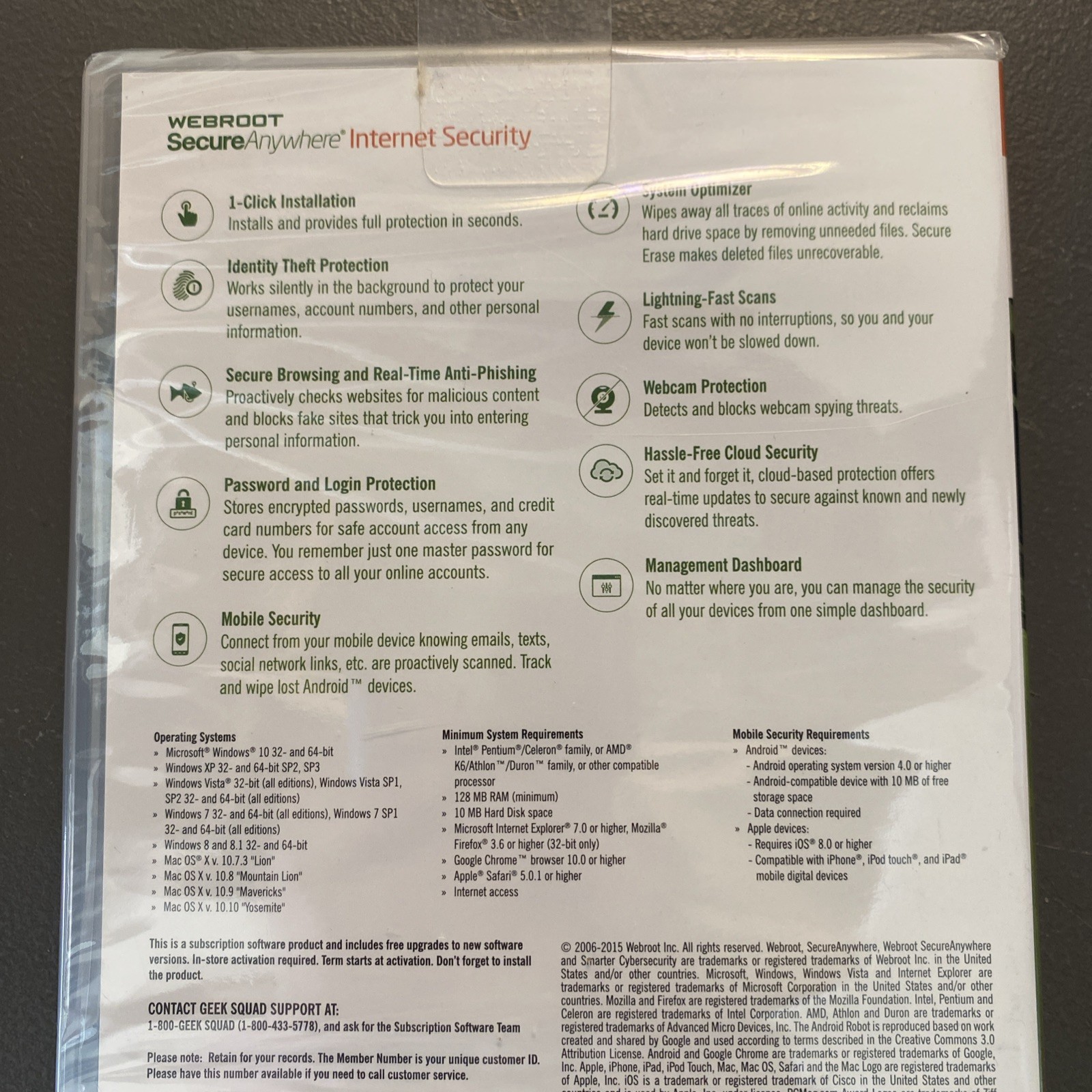 Webroot SecureAnywhere Internet Security 3-Device NEW Sealed Key code