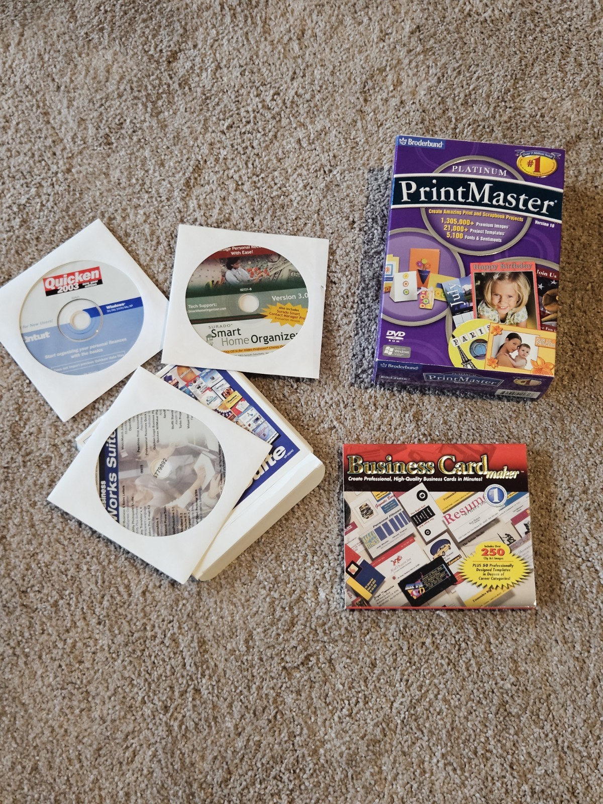 Lot Of Software, PrintMaster, Business Card Maker, Business Suite, Etc Untested