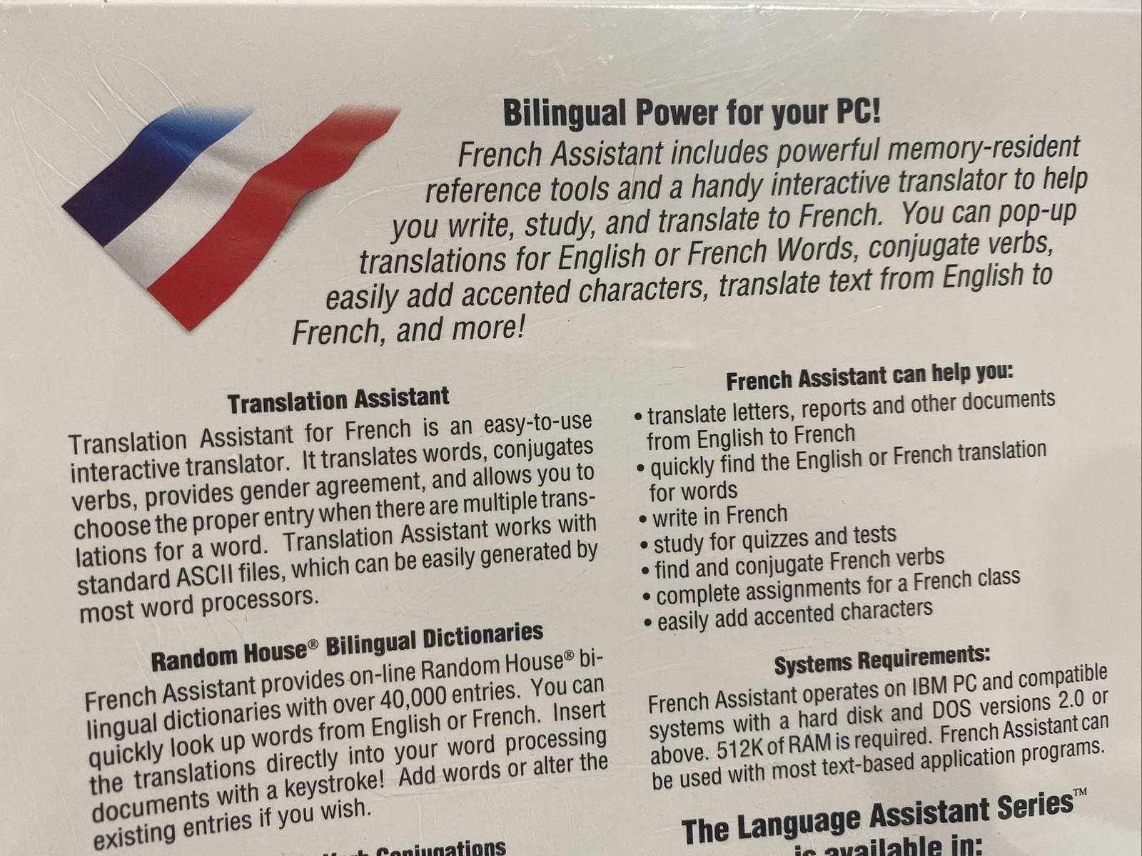 French Assistant For Windows Translate French And English Documents-New & Sealed