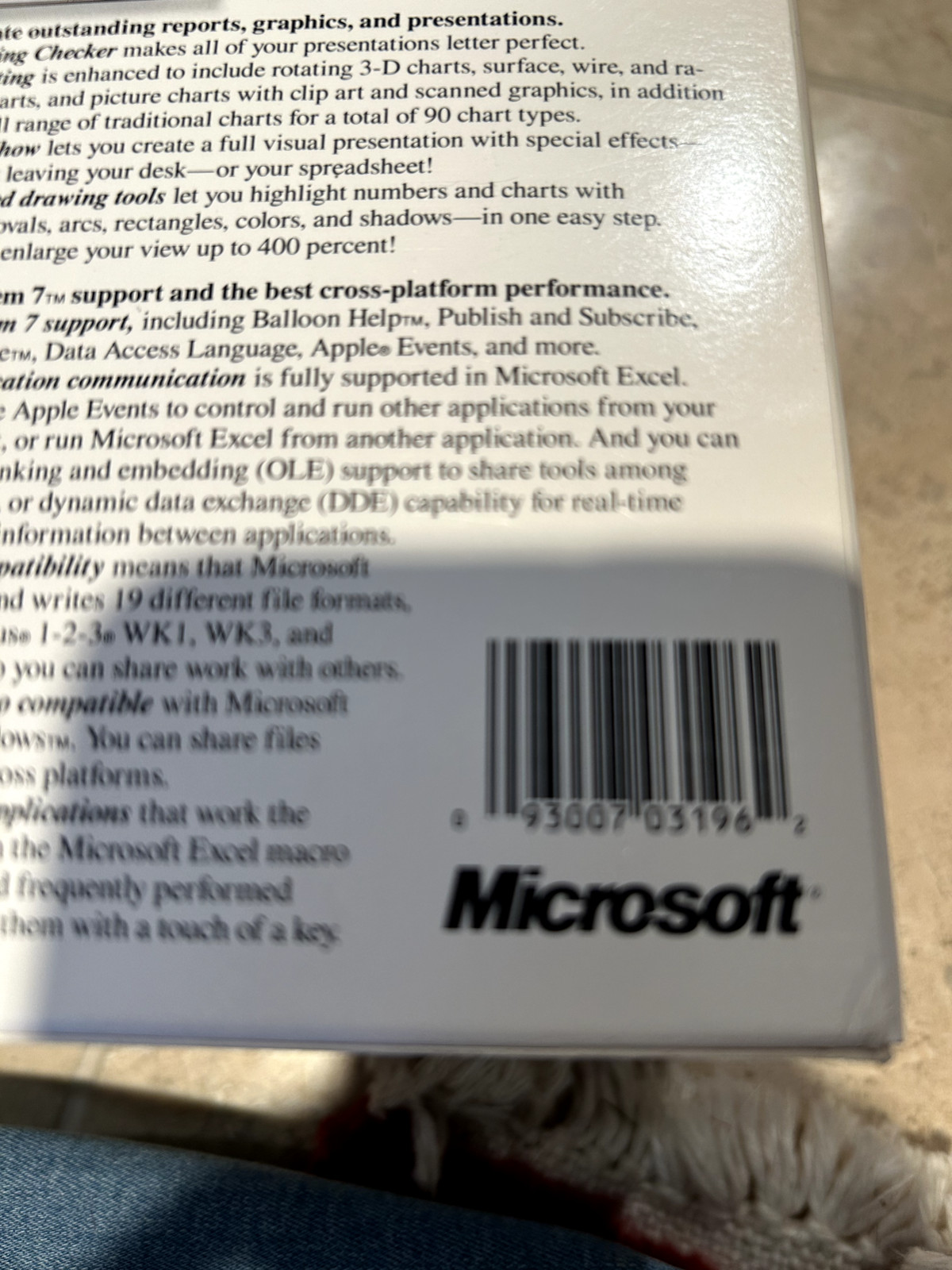 Microsoft Excel 4.0 Spreadsheet Software for Vintage Macintosh Computer