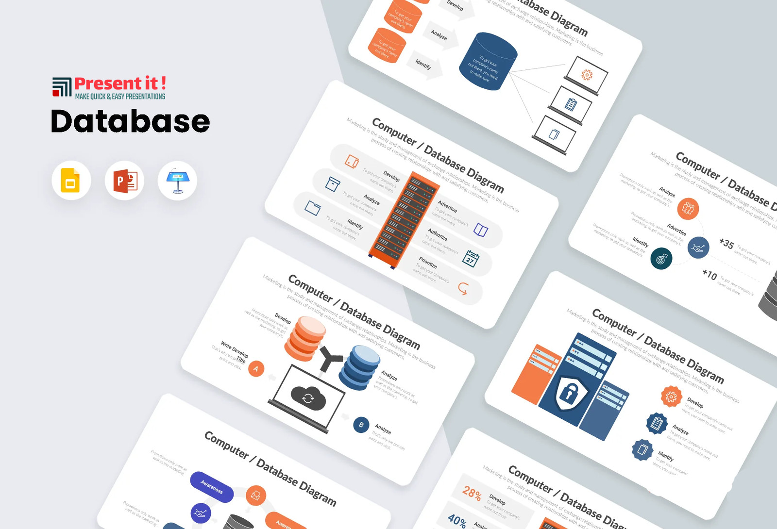 Computer and Database Infographics Template