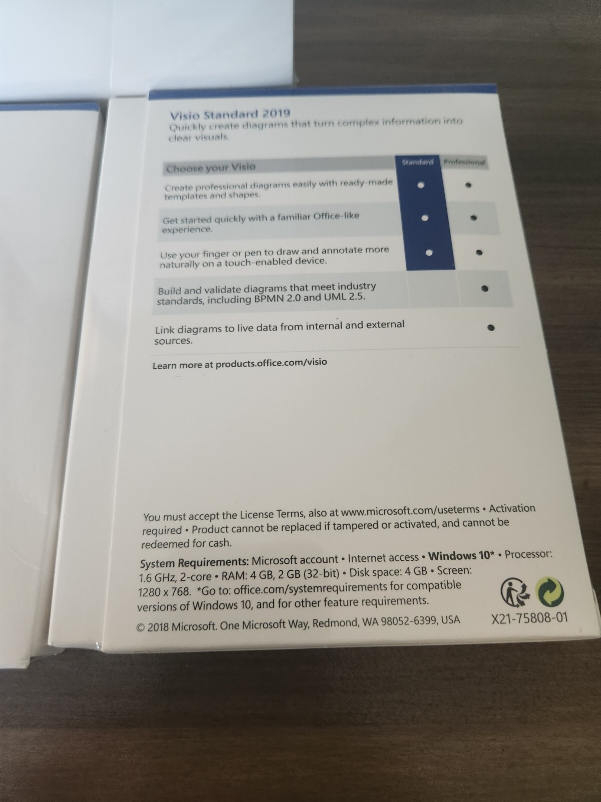 Microsoft Visio Standard 2019 Retail Box D86-05829