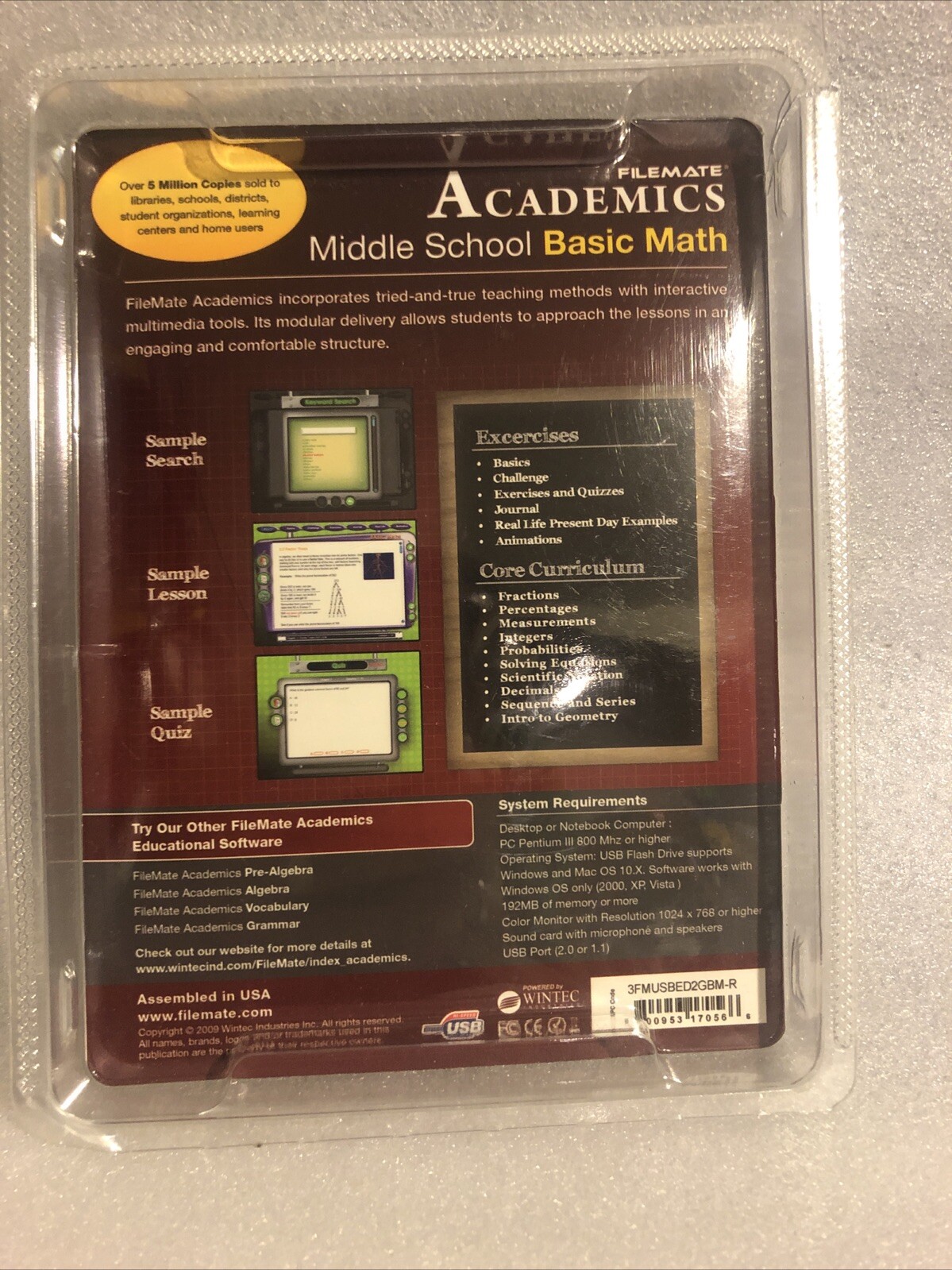 FILEMATE ACADEMICS MIDDLE SCHOOL BASIC MATH GRADES 6-8 2010