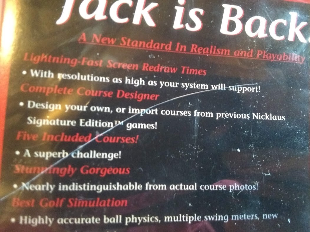 Jack Nicklaus Golf Stimulation 2 CD Rom PC Game Sealed Win95 Buy 1 Get 1-50% Off