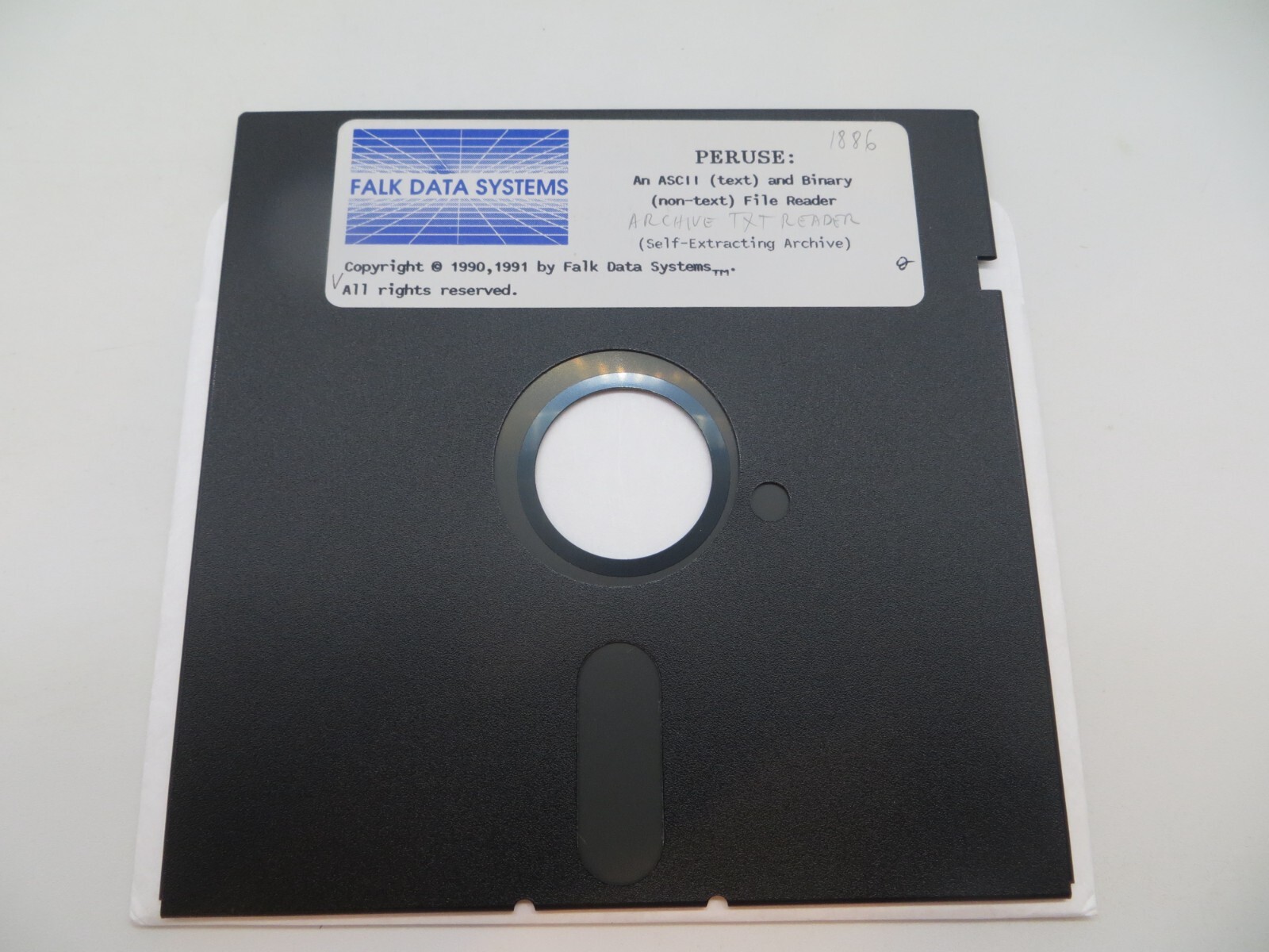 5.25″ Floppy Disk PERUSE: An ASCII and Binary File Reader 1991 Flak Data Systems