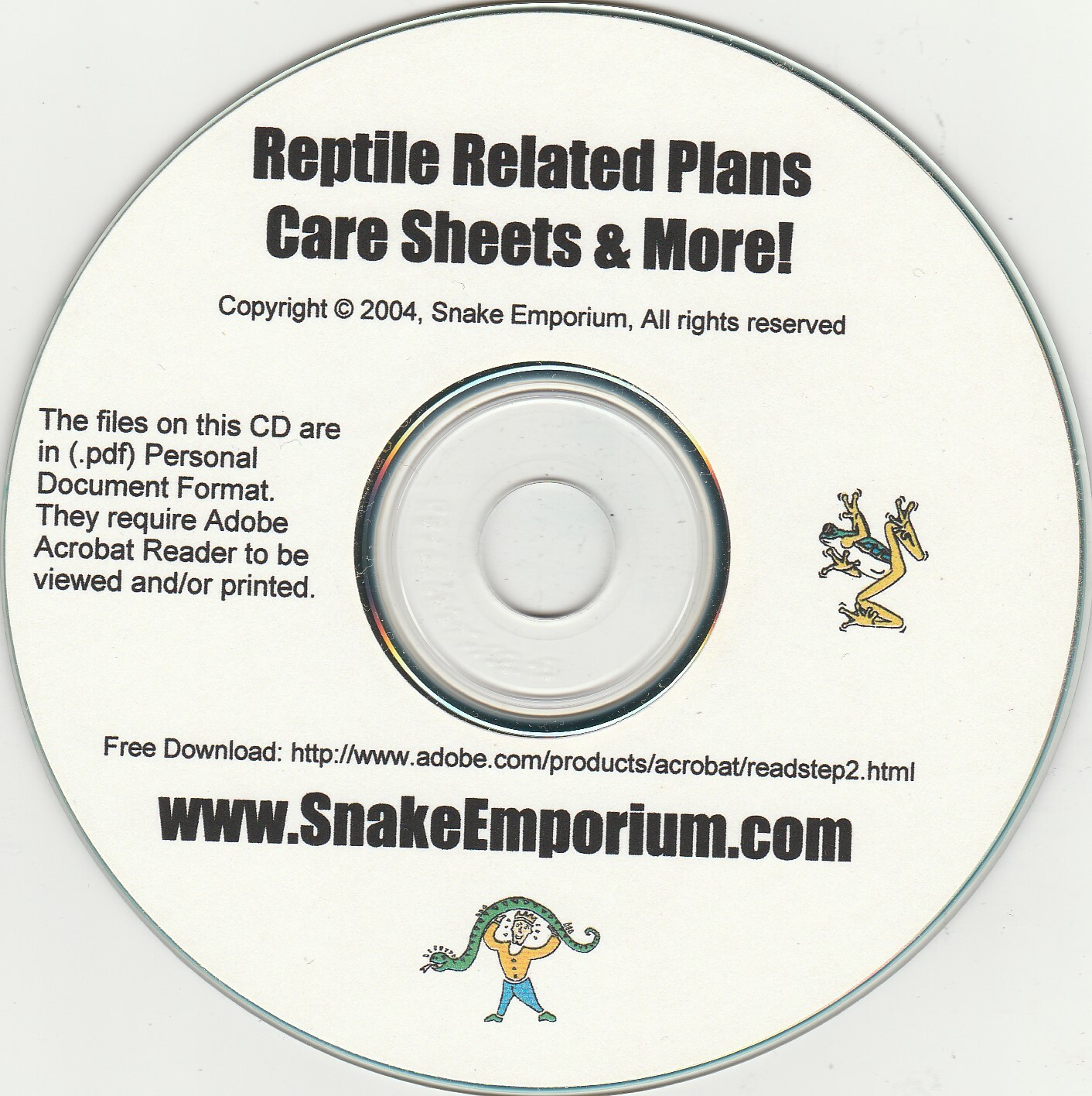 Reptile Related Plans Care Sheets & More by Snake Emporium ~ 2004 ~ CD-ROM